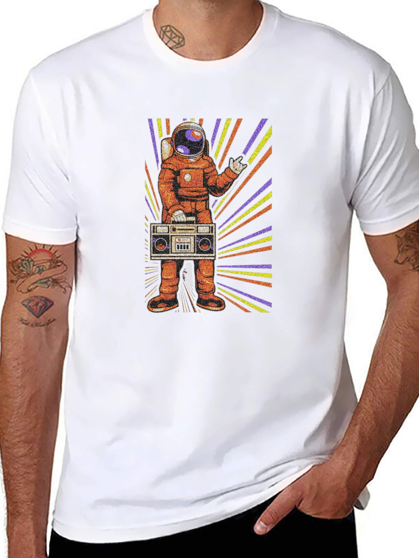 Astronaut Boombox Graphic T-Shirt