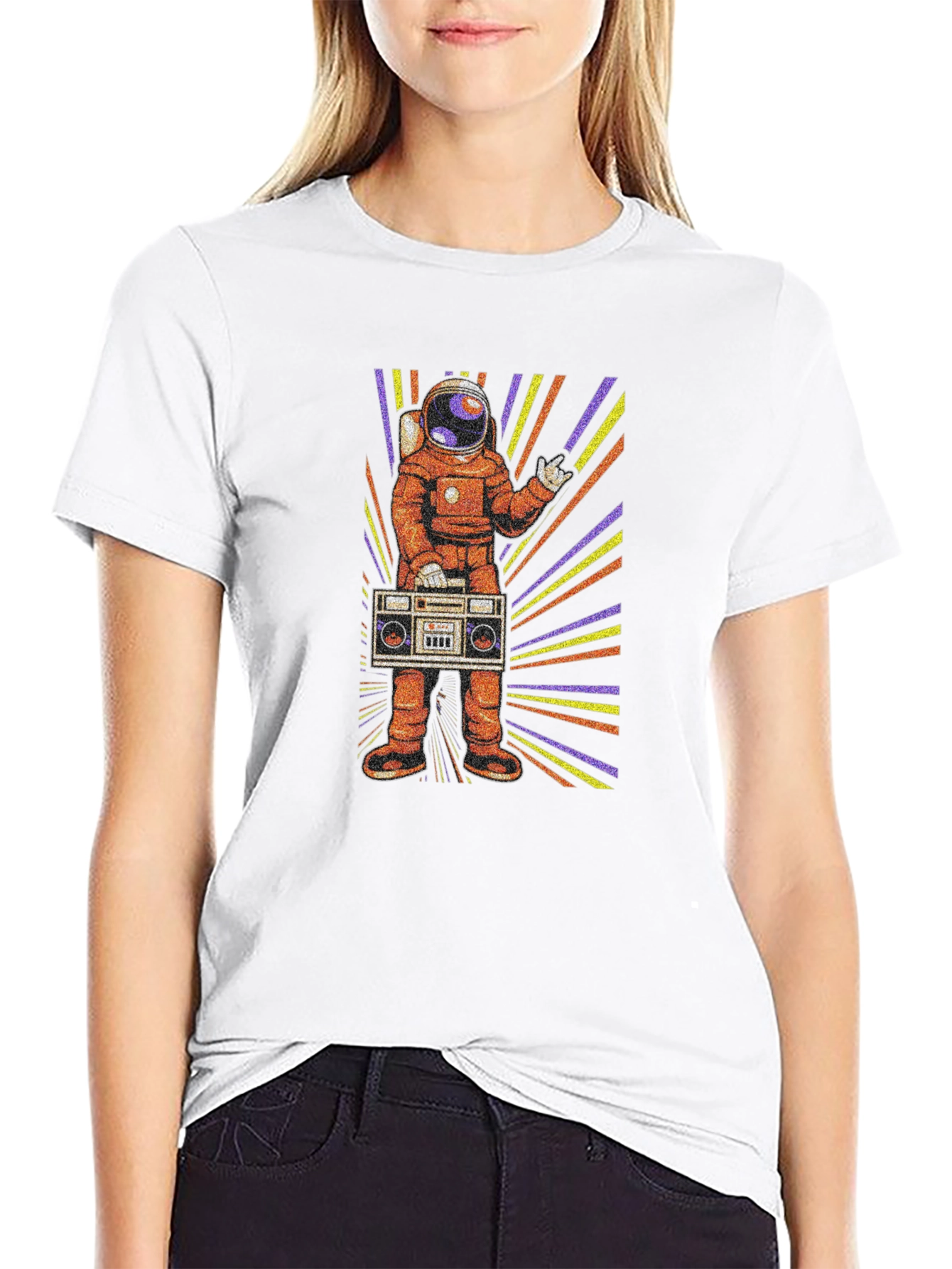 Astronaut Boombox Graphic T-Shirt