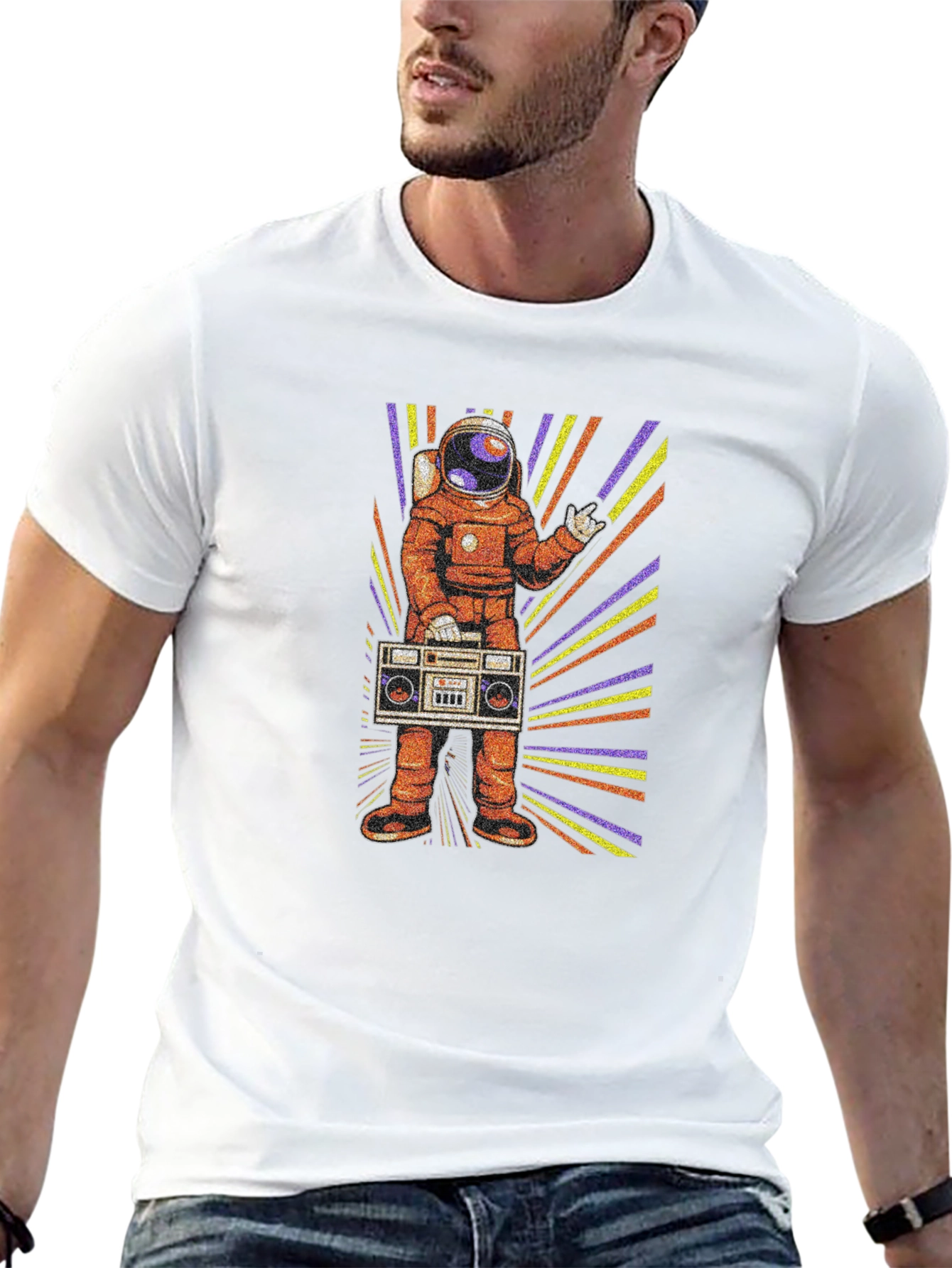 Astronaut Boombox Graphic T-Shirt