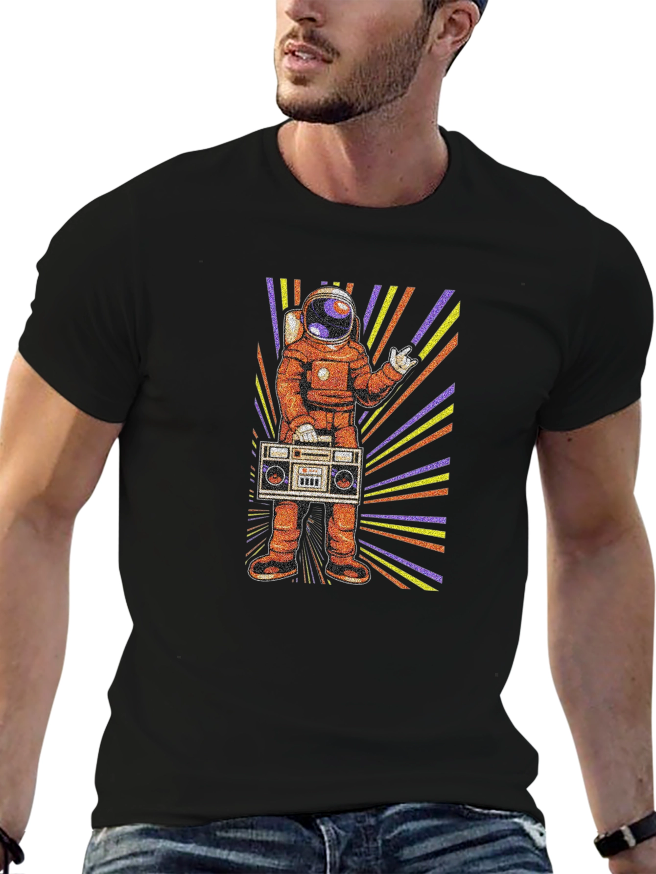Astronaut Boombox Graphic T-Shirt
