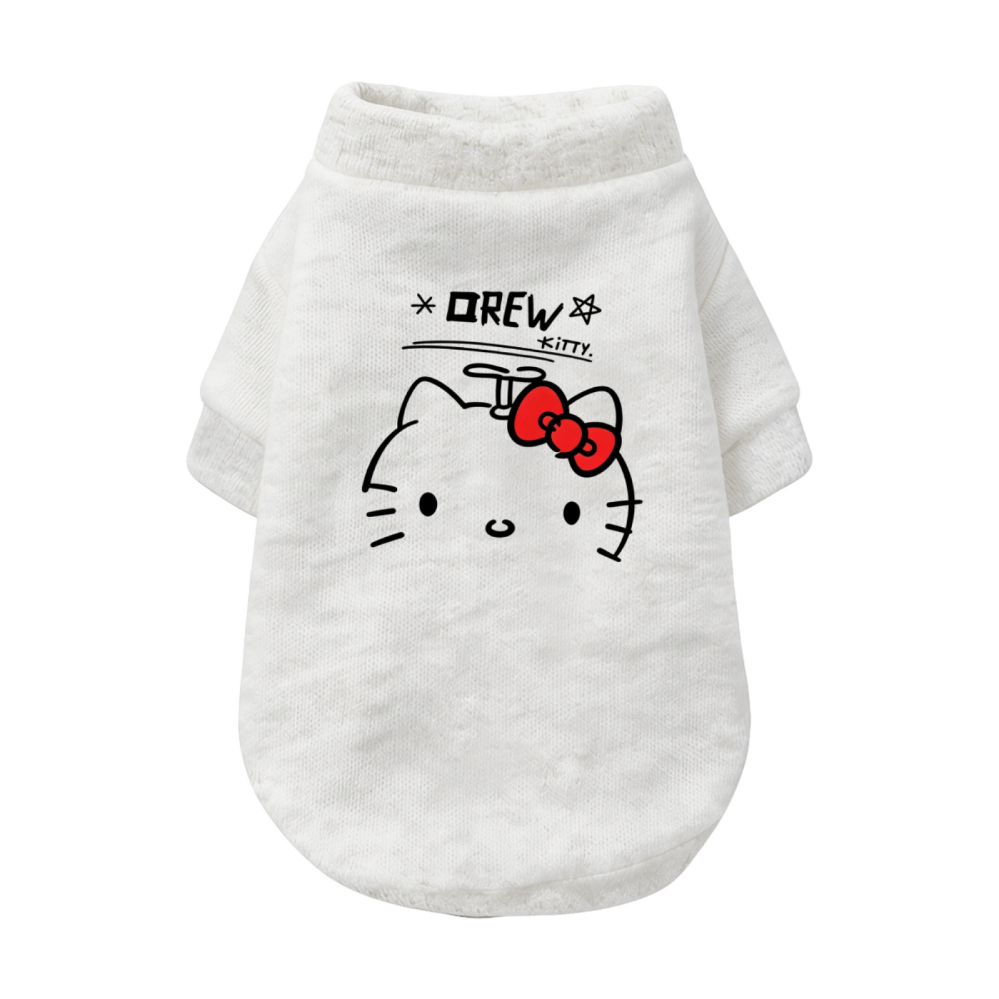 Minimalist Drew Hello Kitty Classic White Pet Daily Sweater