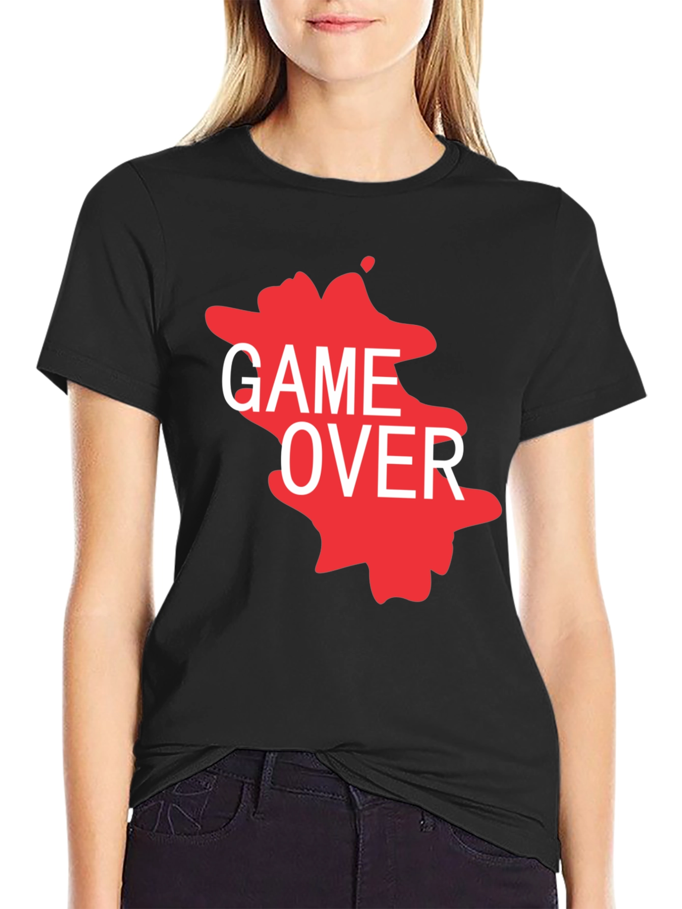 Game Over T-Shirt - Black Graphic Print