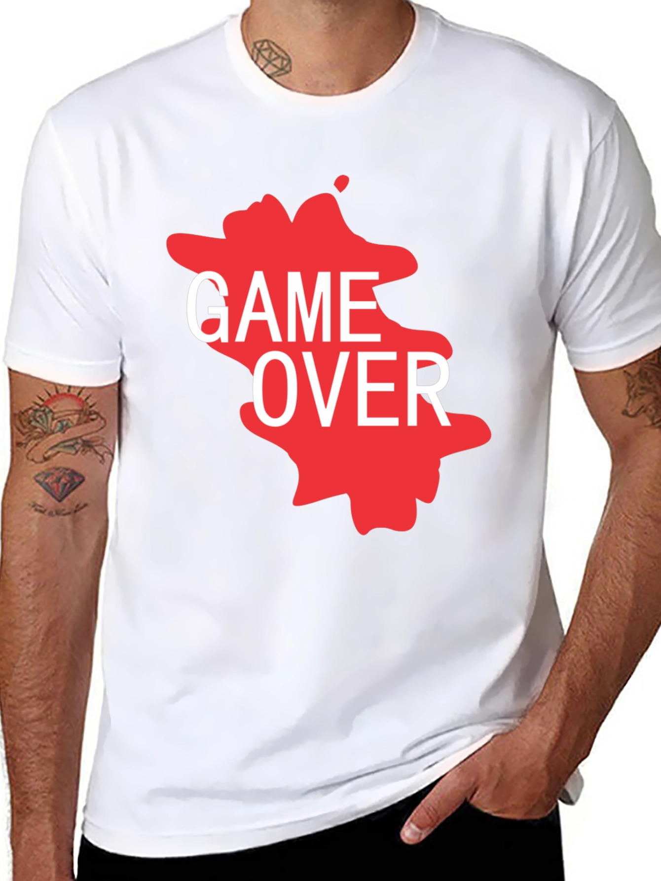 Game Over T-Shirt - Black Graphic Print