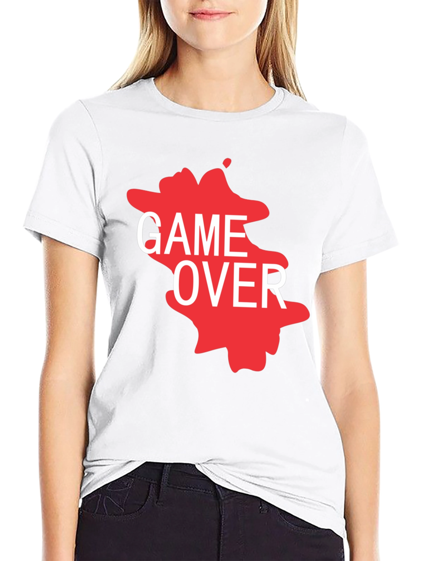 Game Over T-Shirt - Black Graphic Print