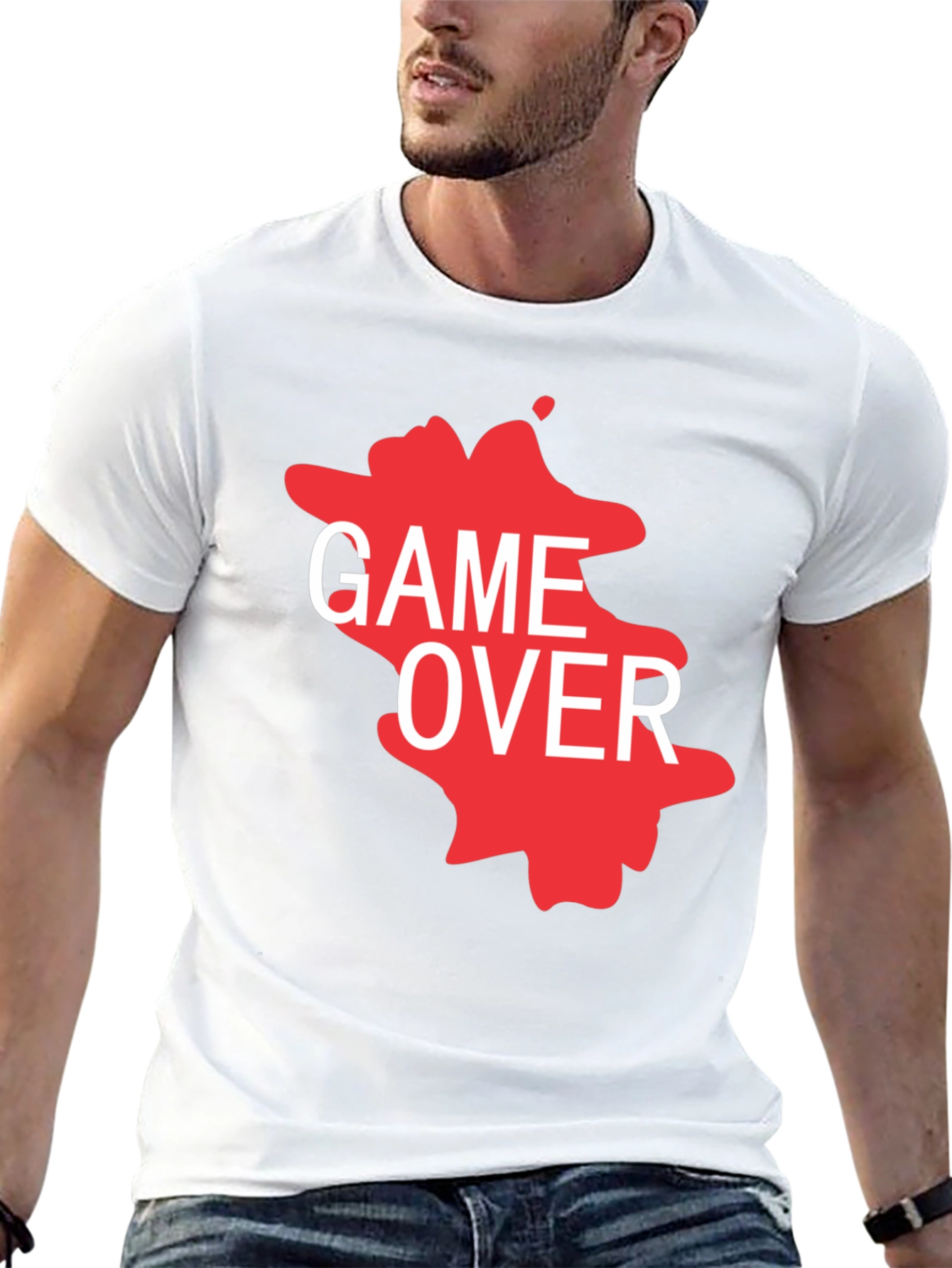 Game Over T-Shirt - Black Graphic Print