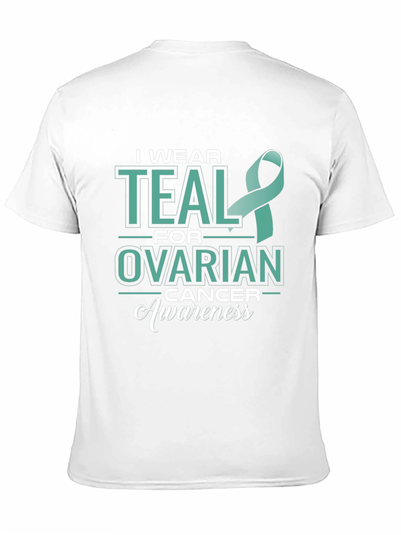 Teal Ribbon Ovarian Cancer Awareness T-Shirt