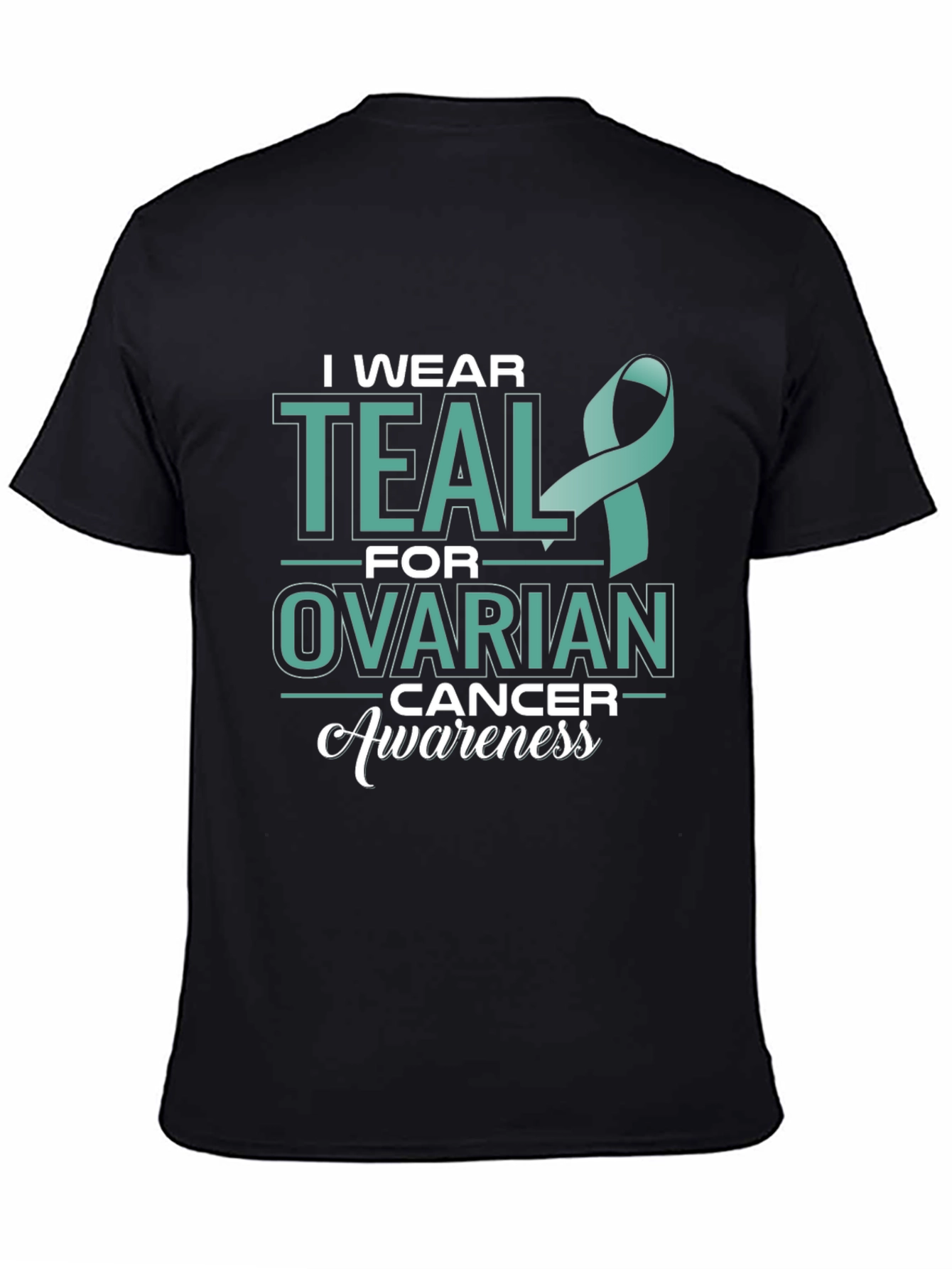Teal Ribbon Ovarian Cancer Awareness T-Shirt