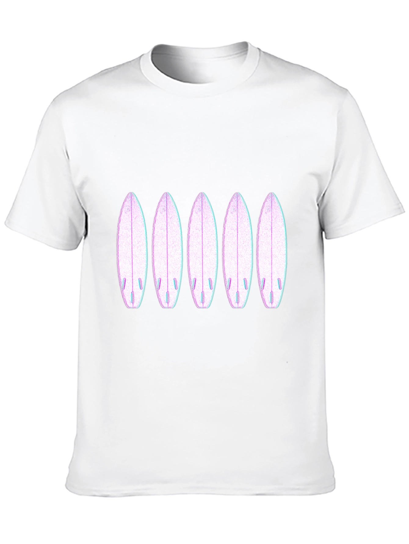 Surfboard Pattern Black T-Shirt