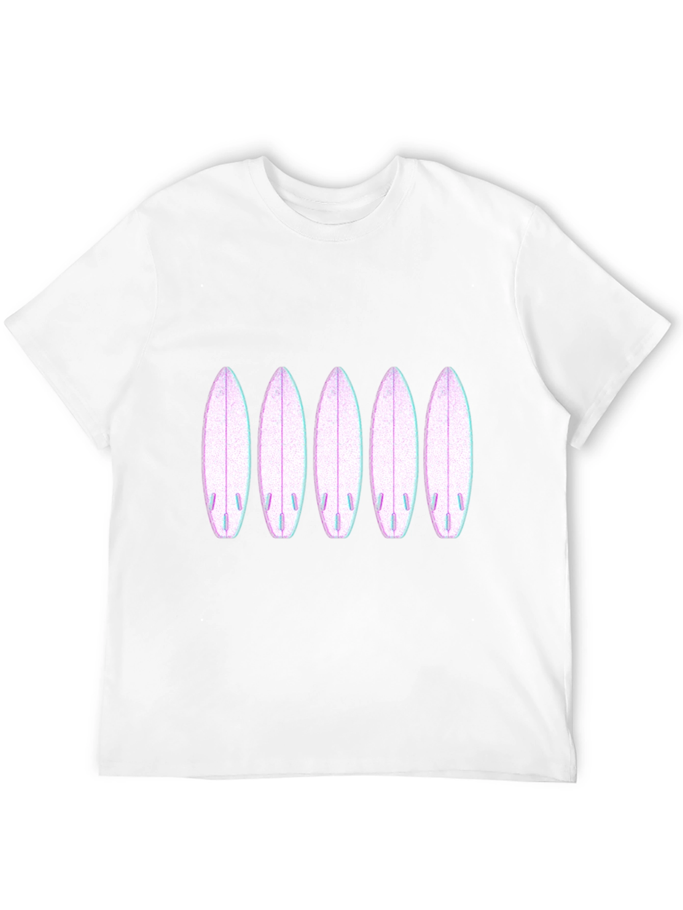 Surfboard Pattern Black T-Shirt