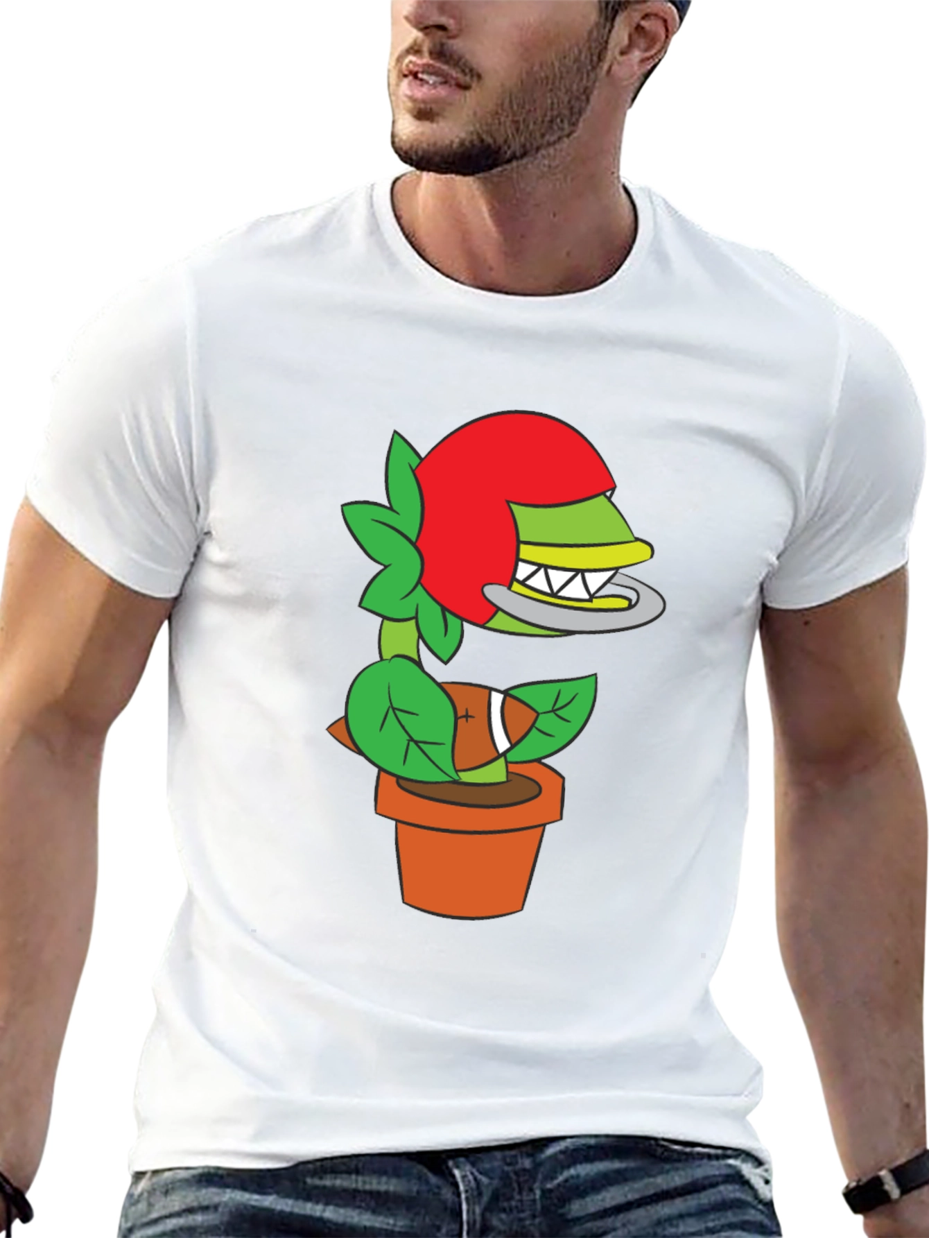 Plant Football Helmet T-Shirt
