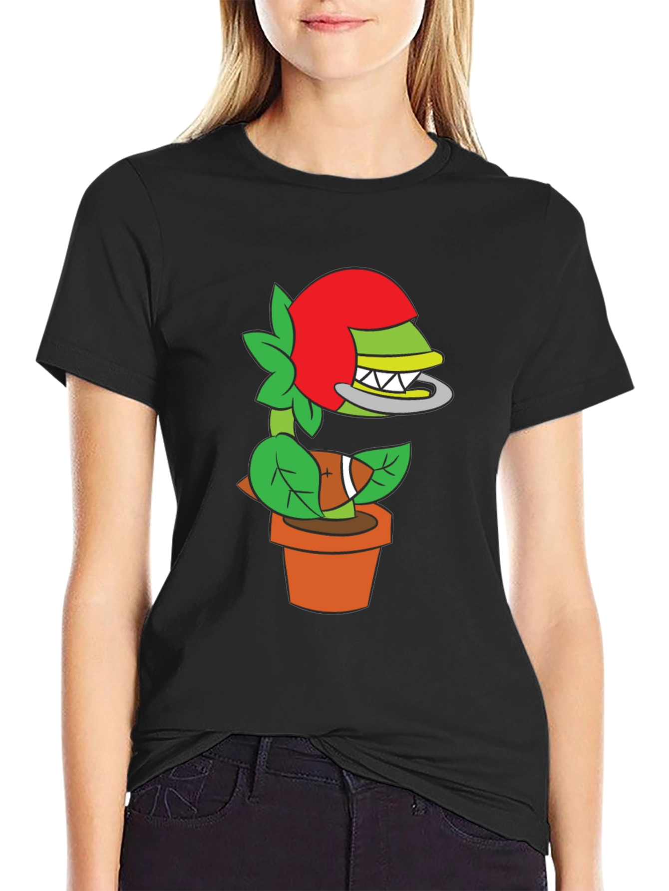 Plant Football Helmet T-Shirt