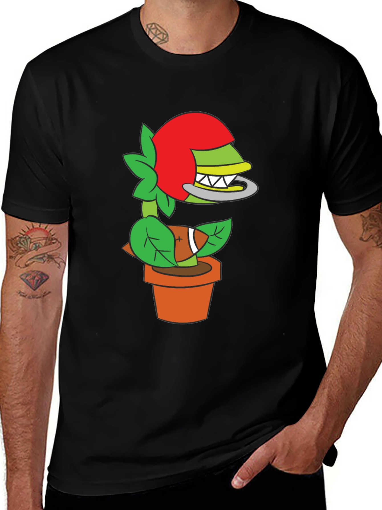 Plant Football Helmet T-Shirt