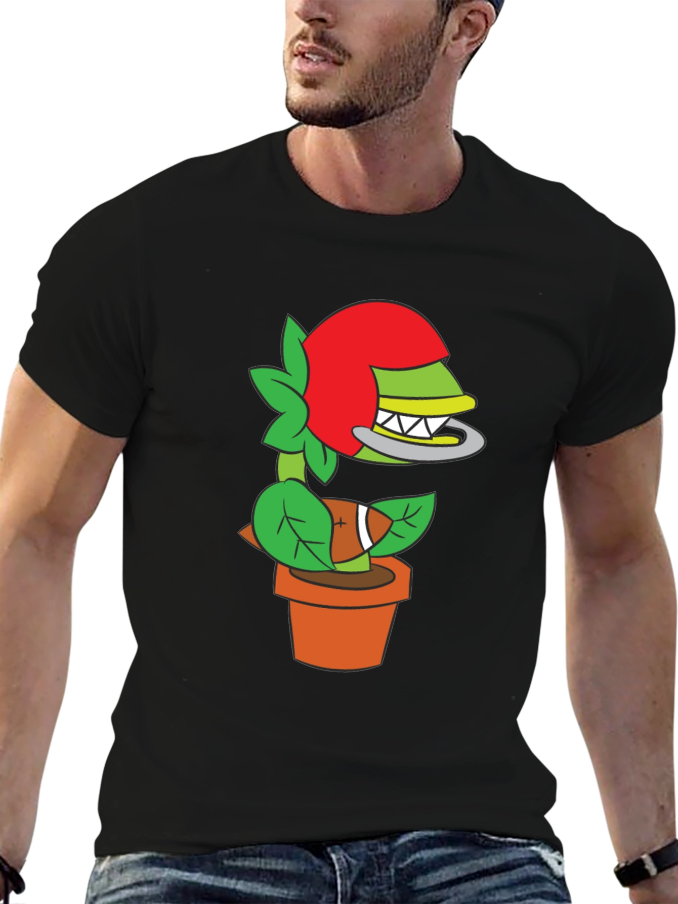 Plant Football Helmet T-Shirt