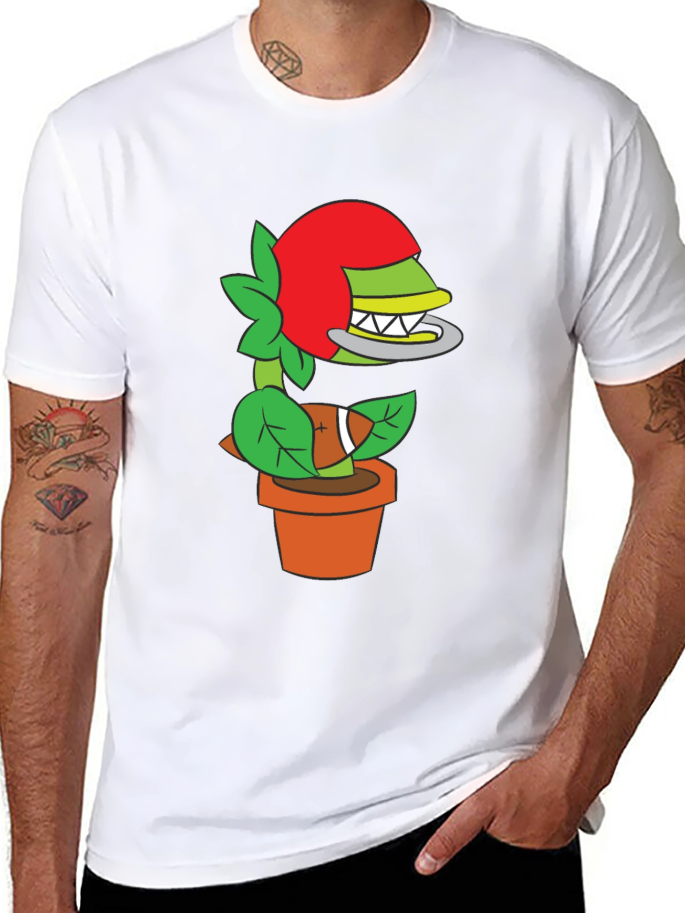 Plant Football Helmet T-Shirt