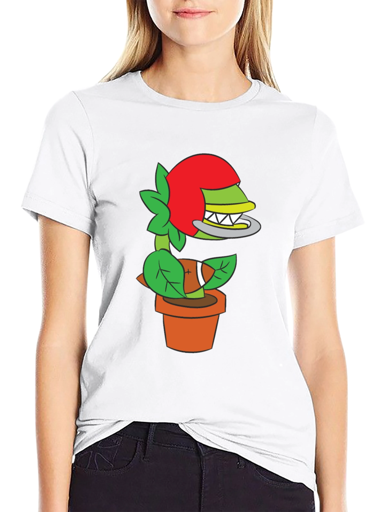Plant Football Helmet T-Shirt