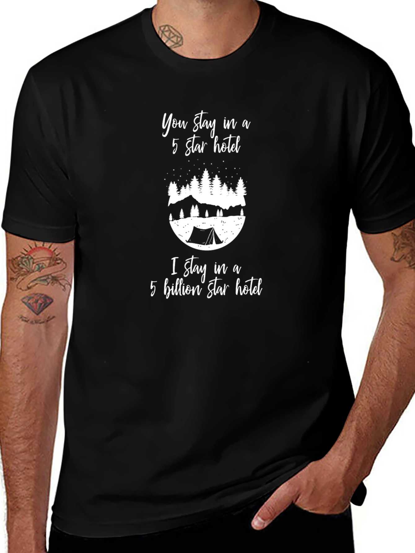 5 Billion Star Hotel Camping T-Shirt