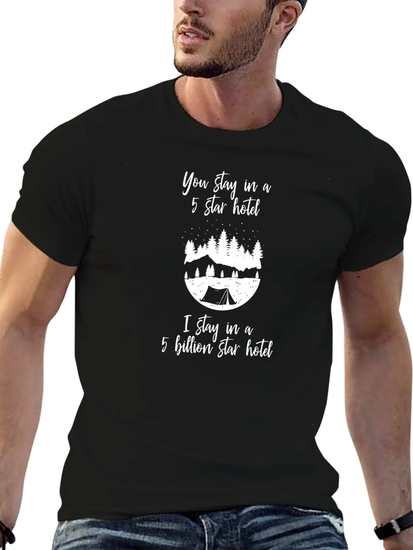 5 Billion Star Hotel Camping T-Shirt