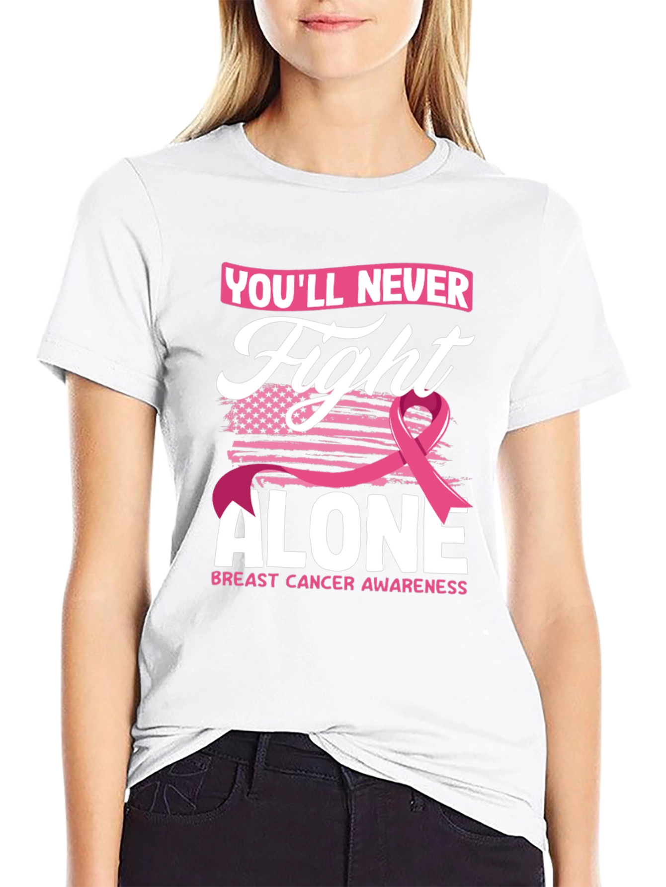 Fight Alone Breast Cancer Awareness T-Shirt