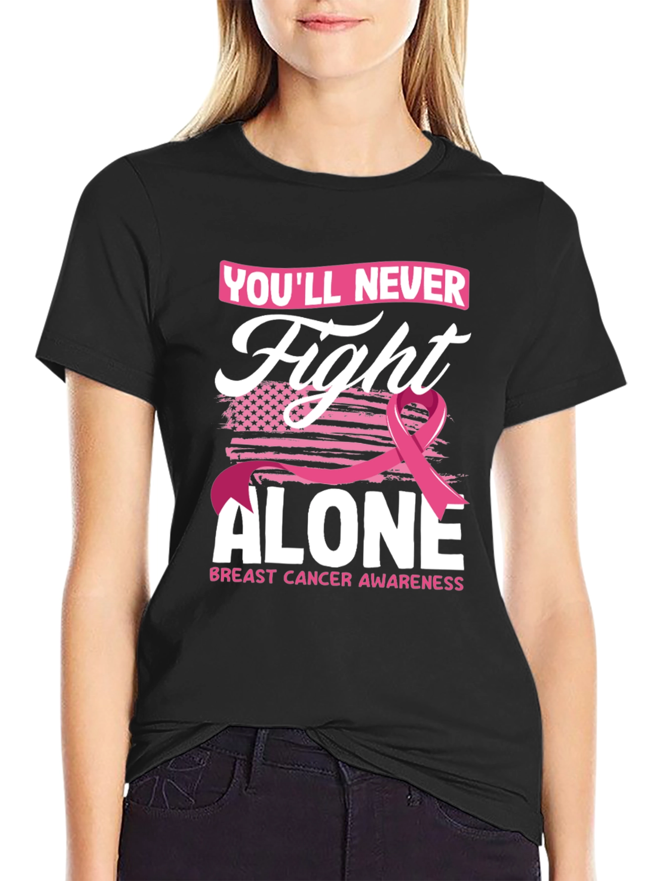 Fight Alone Breast Cancer Awareness T-Shirt