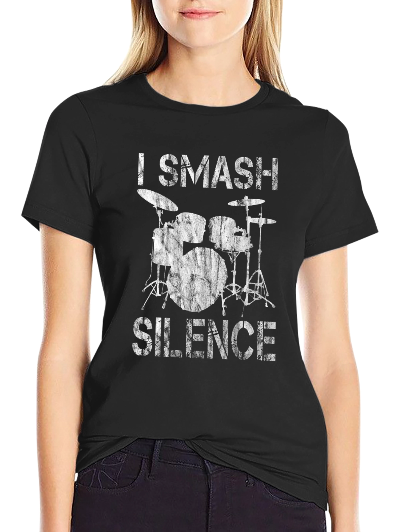 I Smash Silence Drummer Black T-Shirt