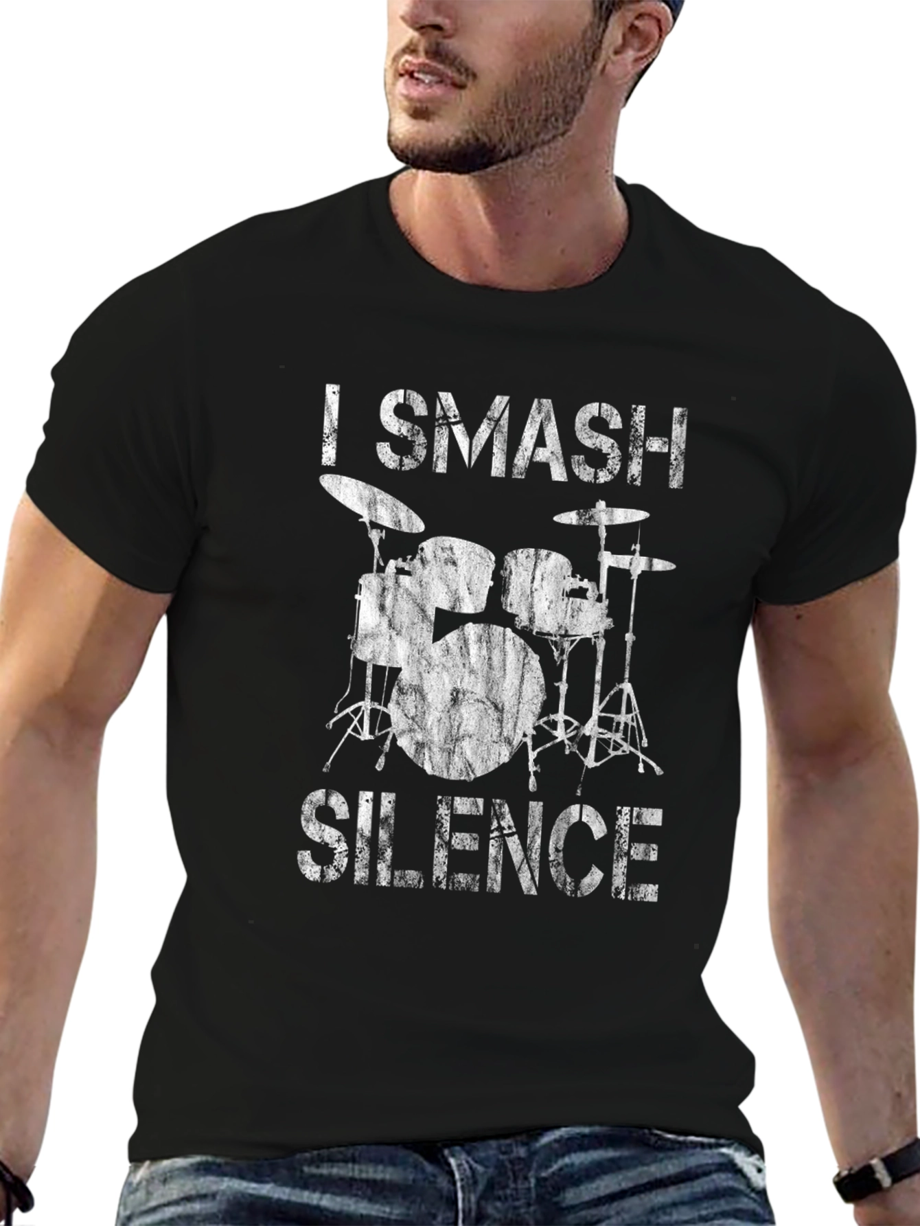 I Smash Silence Drummer Black T-Shirt