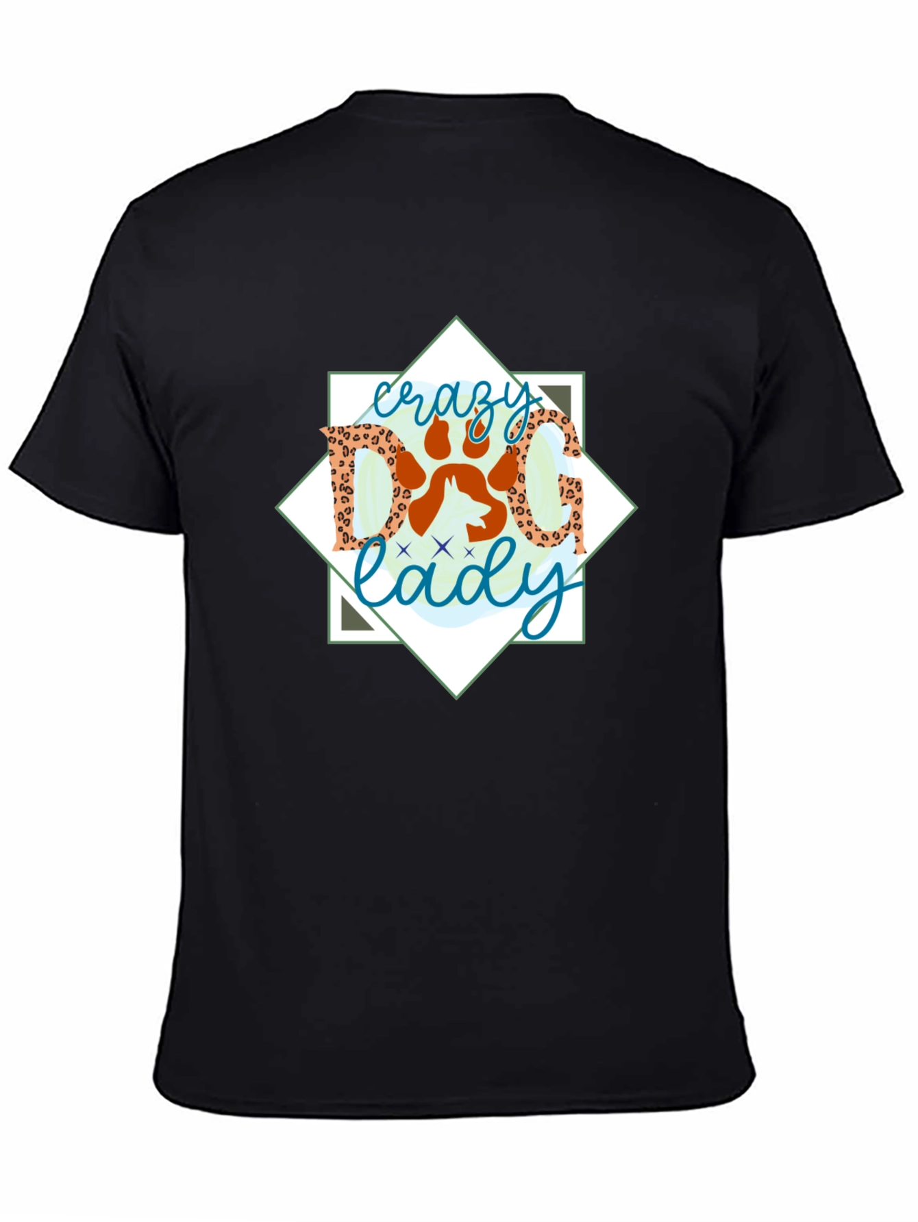 Crazy Dog Lady Graphic Tee - Black Cotton Shirt
