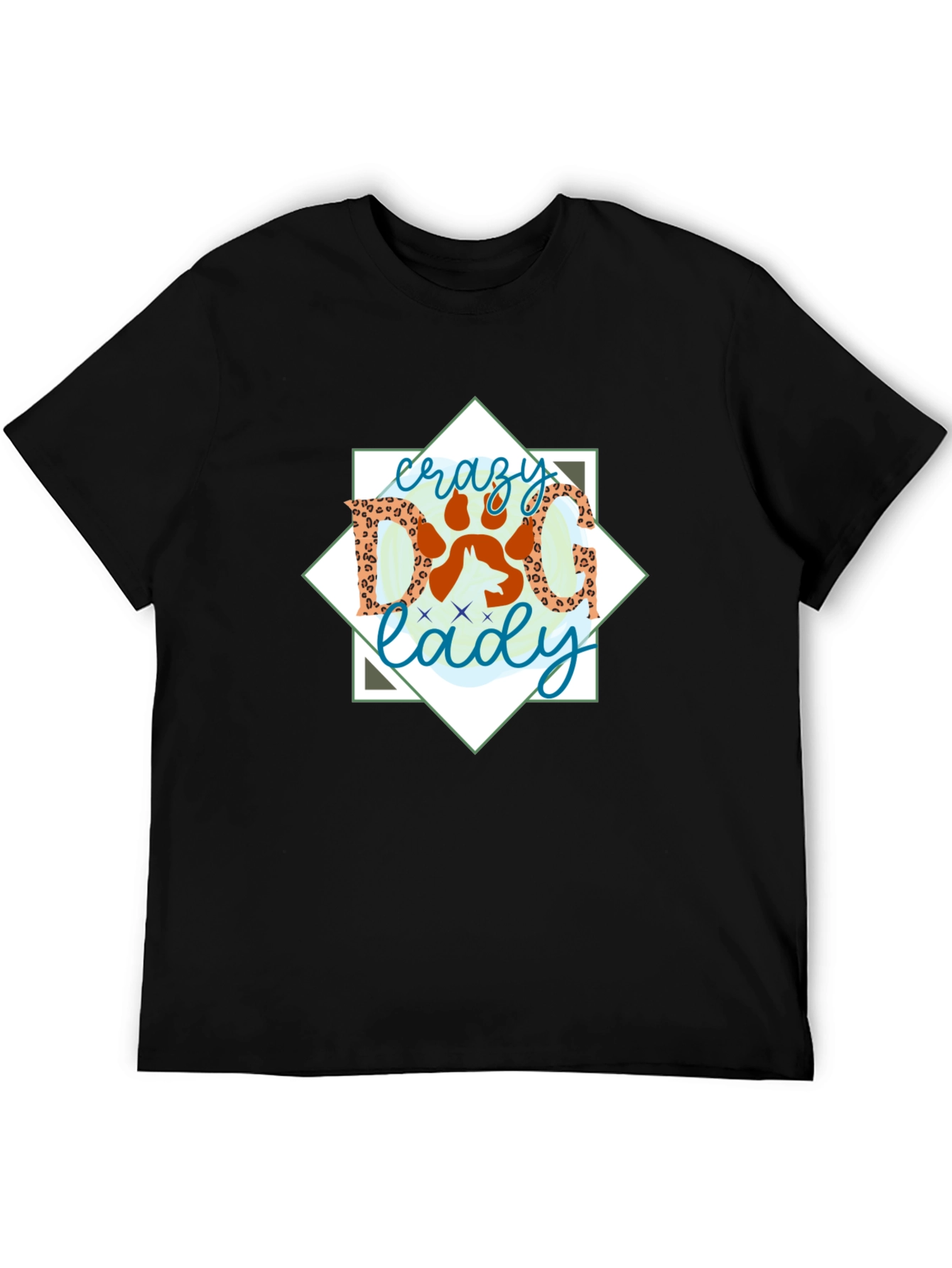 Crazy Dog Lady Graphic Tee - Black Cotton Shirt
