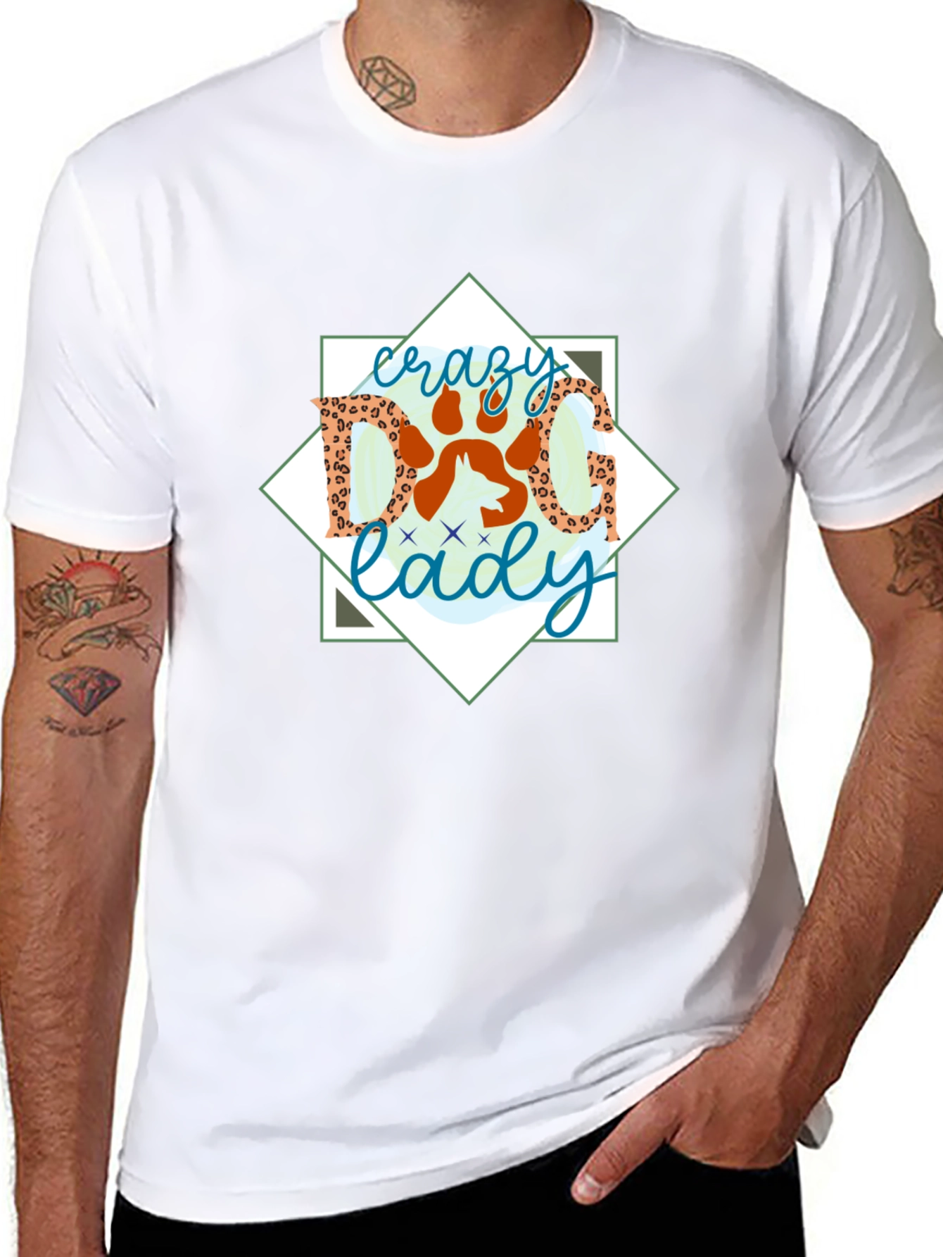 Crazy Dog Lady Graphic Tee - Black Cotton Shirt