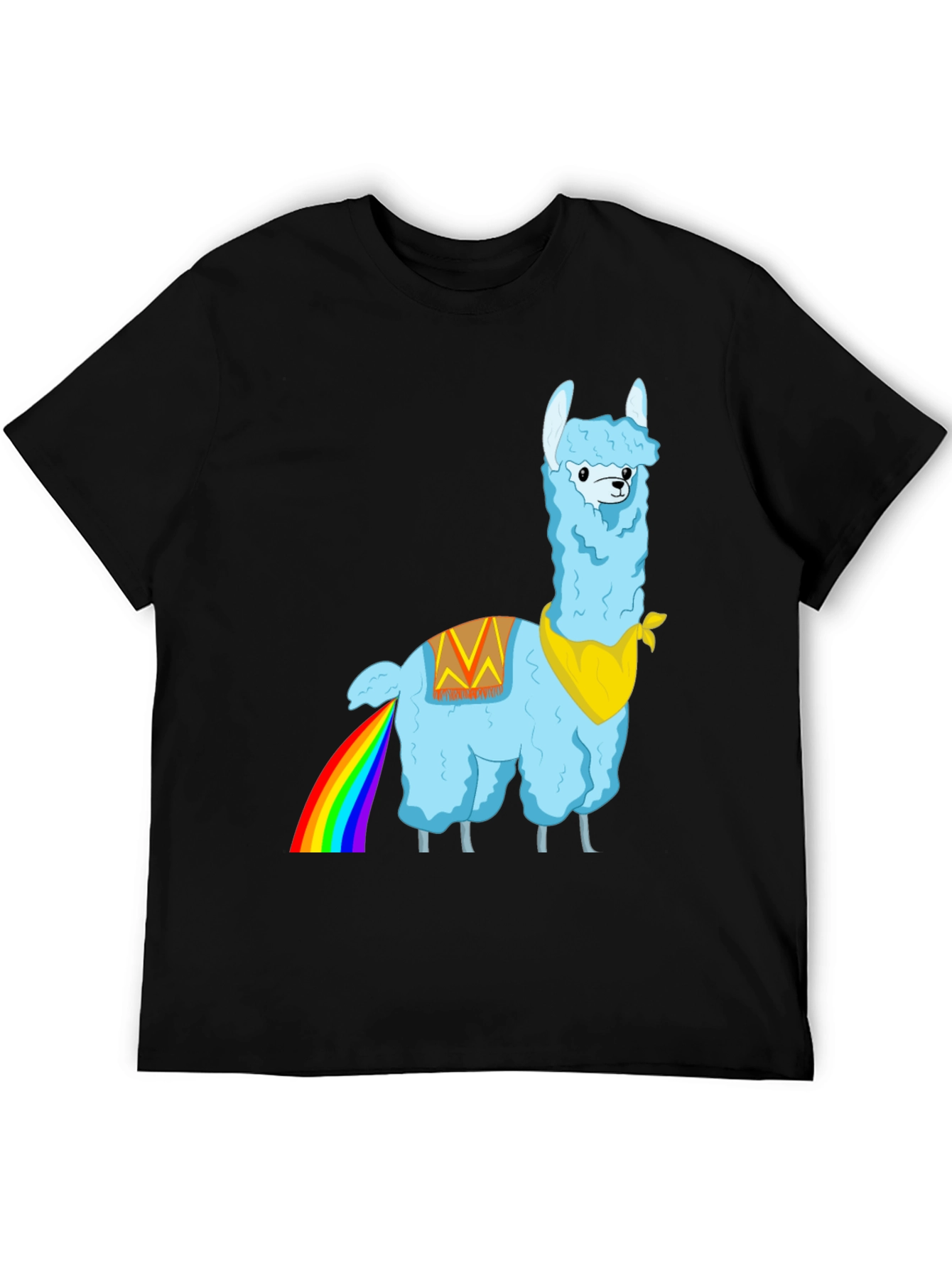 Rainbow Llama Graphic Tee - Quirky Humor T-Shirt