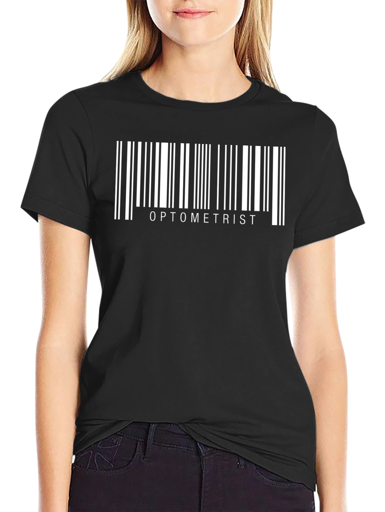 Optometrist Barcode Black T-Shirt