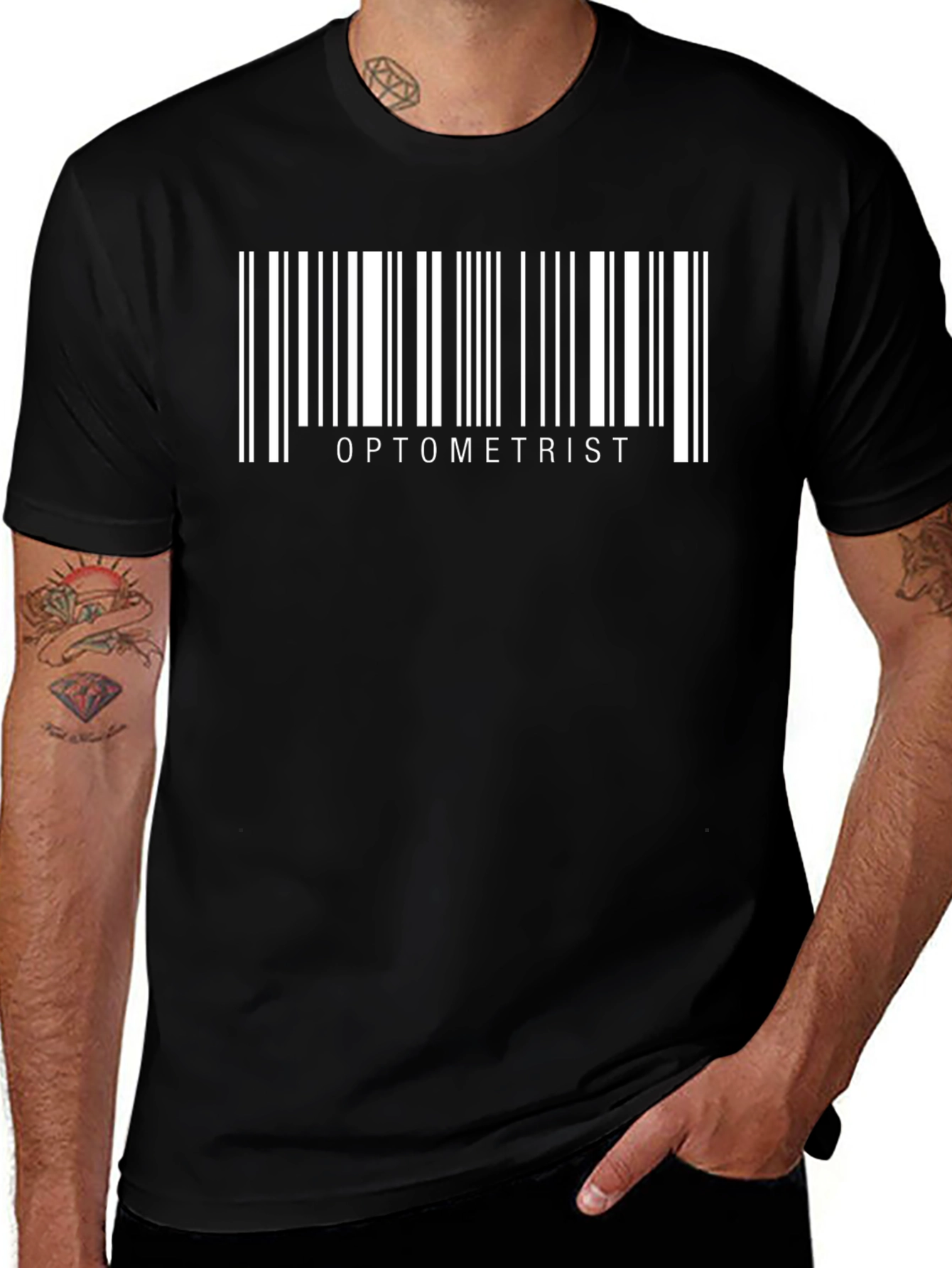 Optometrist Barcode Black T-Shirt