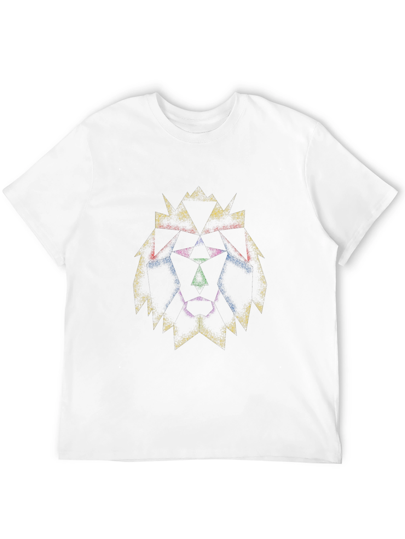 Geometric Lion Head Graphic Black T-Shirt