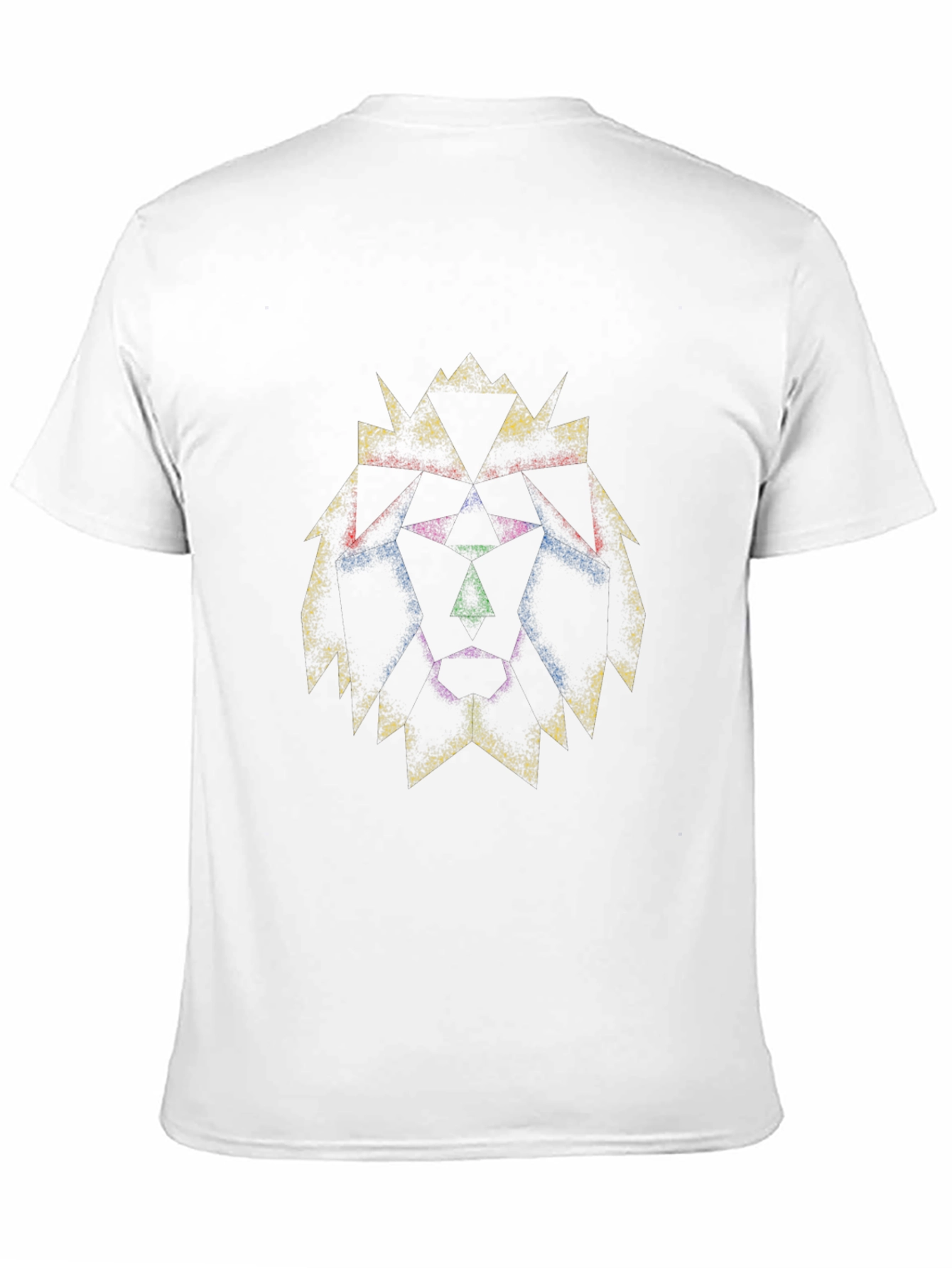 Geometric Lion Head Graphic Black T-Shirt
