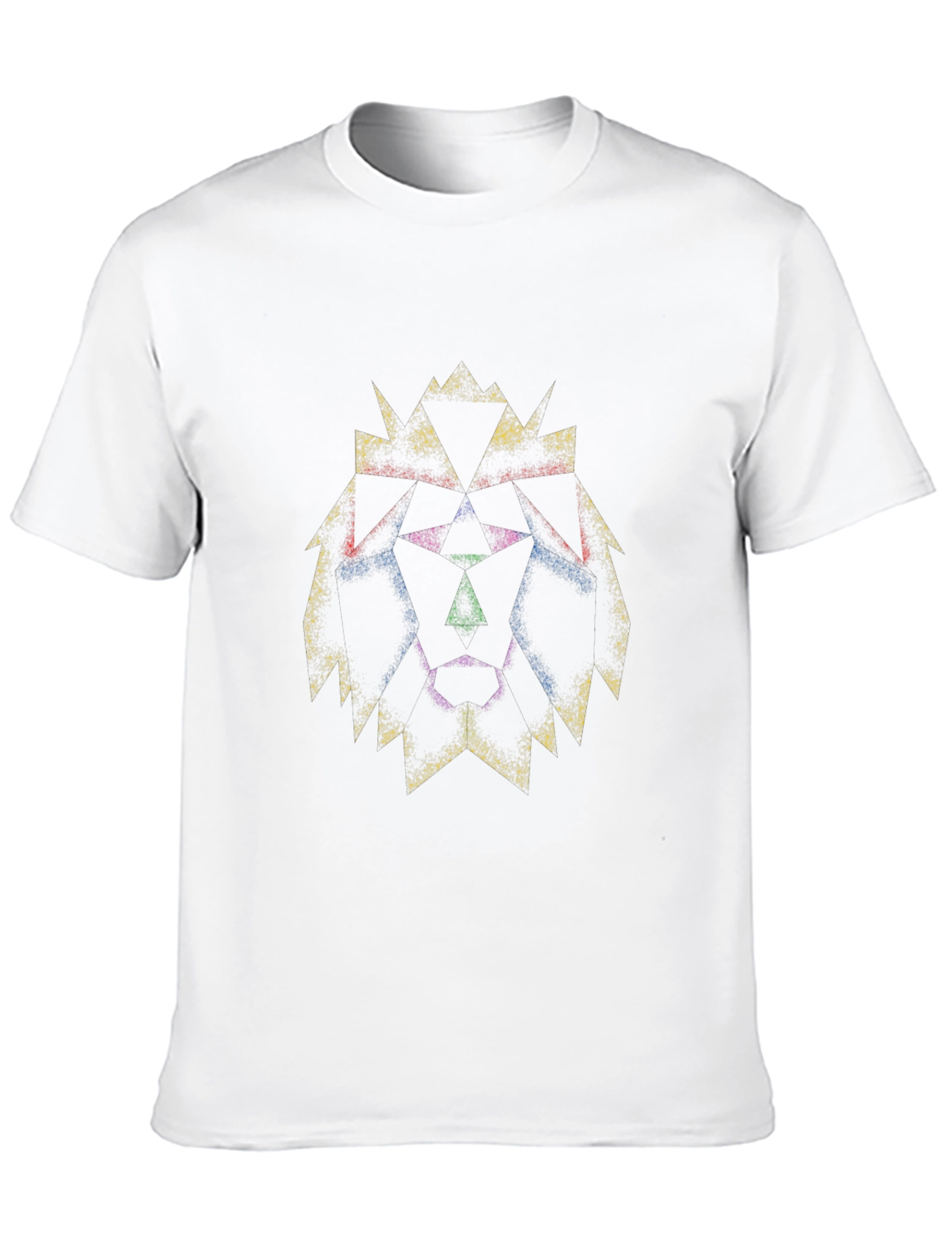 Geometric Lion Head Graphic Black T-Shirt