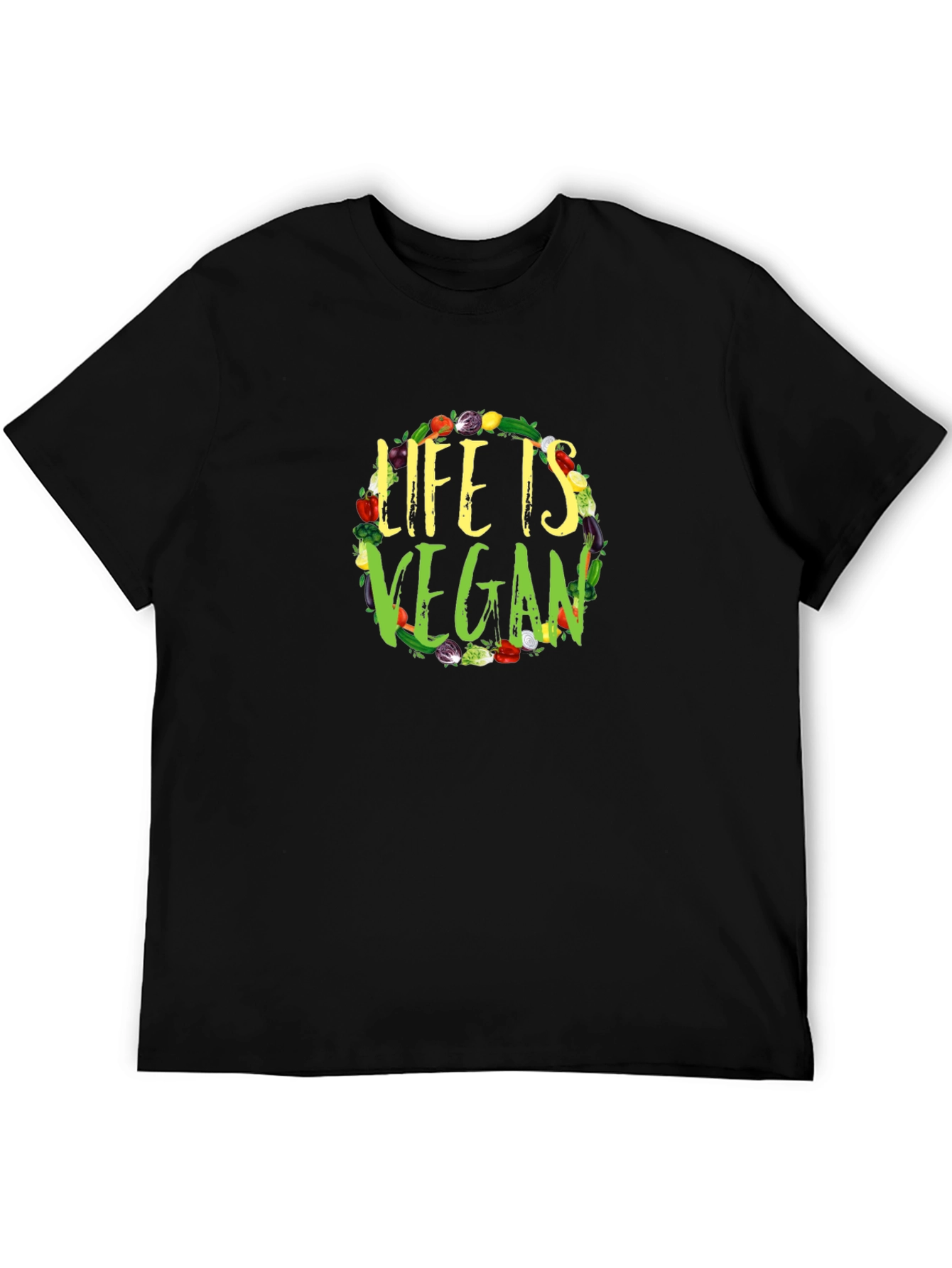 Life is Vegan Black Graphic Tee