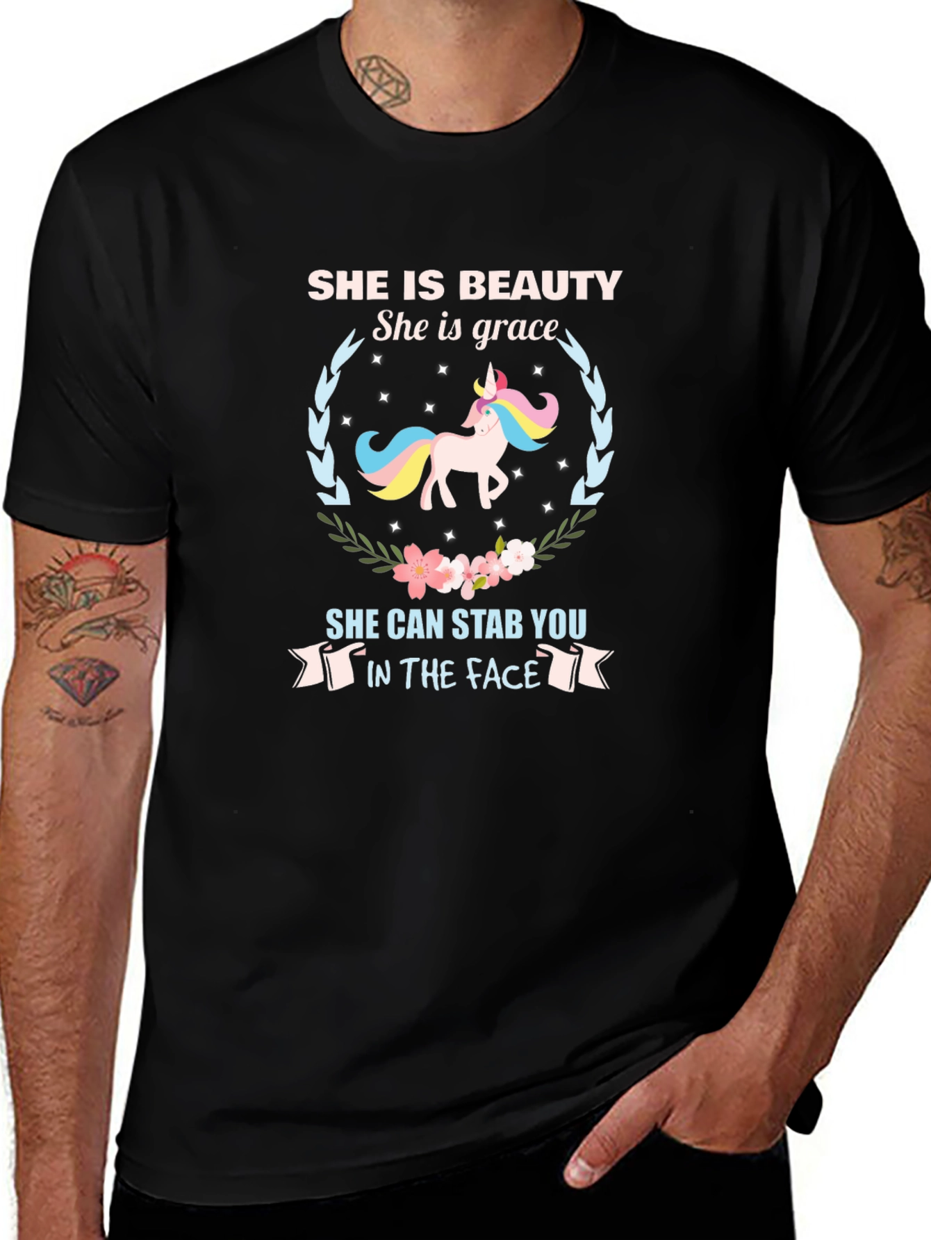 She is Beauty Unicorn Graphic T-Shirt