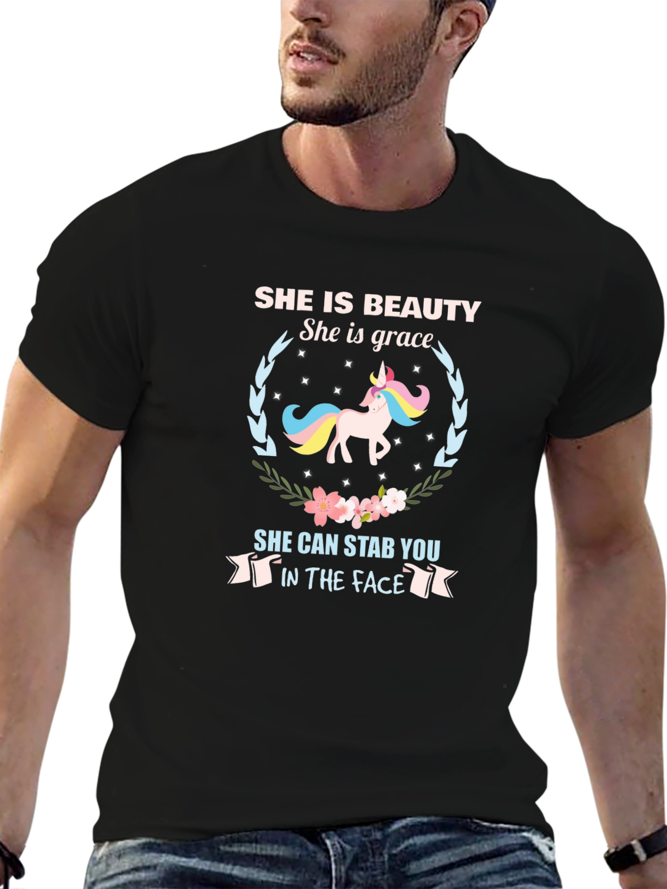 She is Beauty Unicorn Graphic T-Shirt