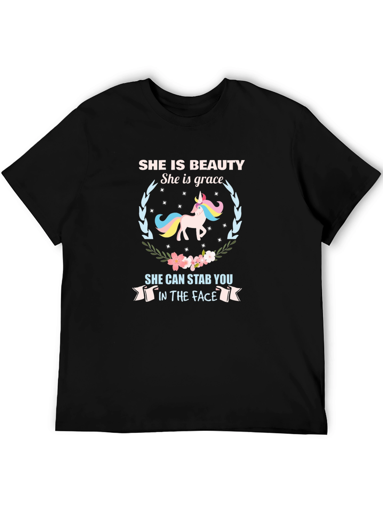 She is Beauty Unicorn Graphic T-Shirt