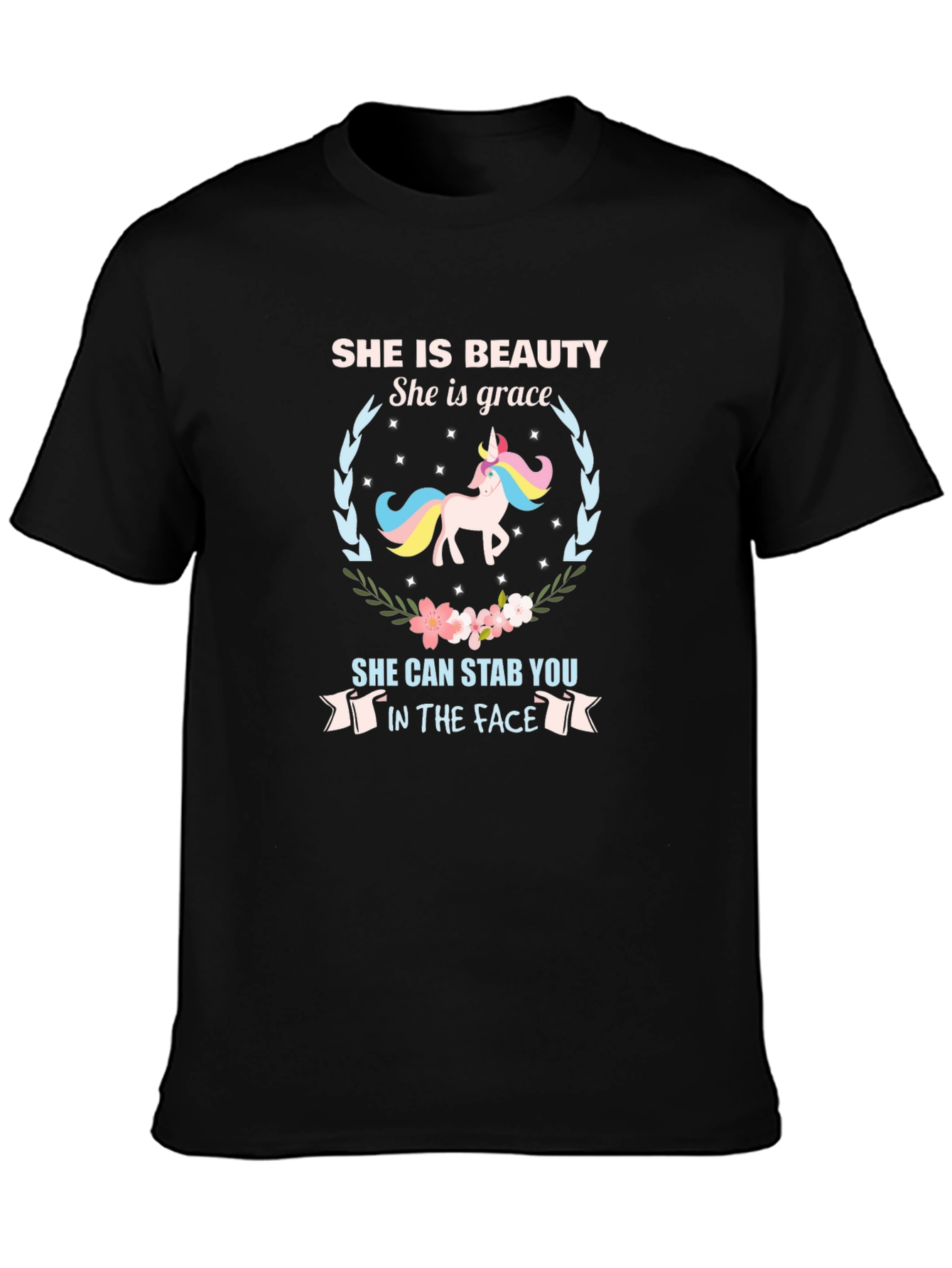 She is Beauty Unicorn Graphic T-Shirt
