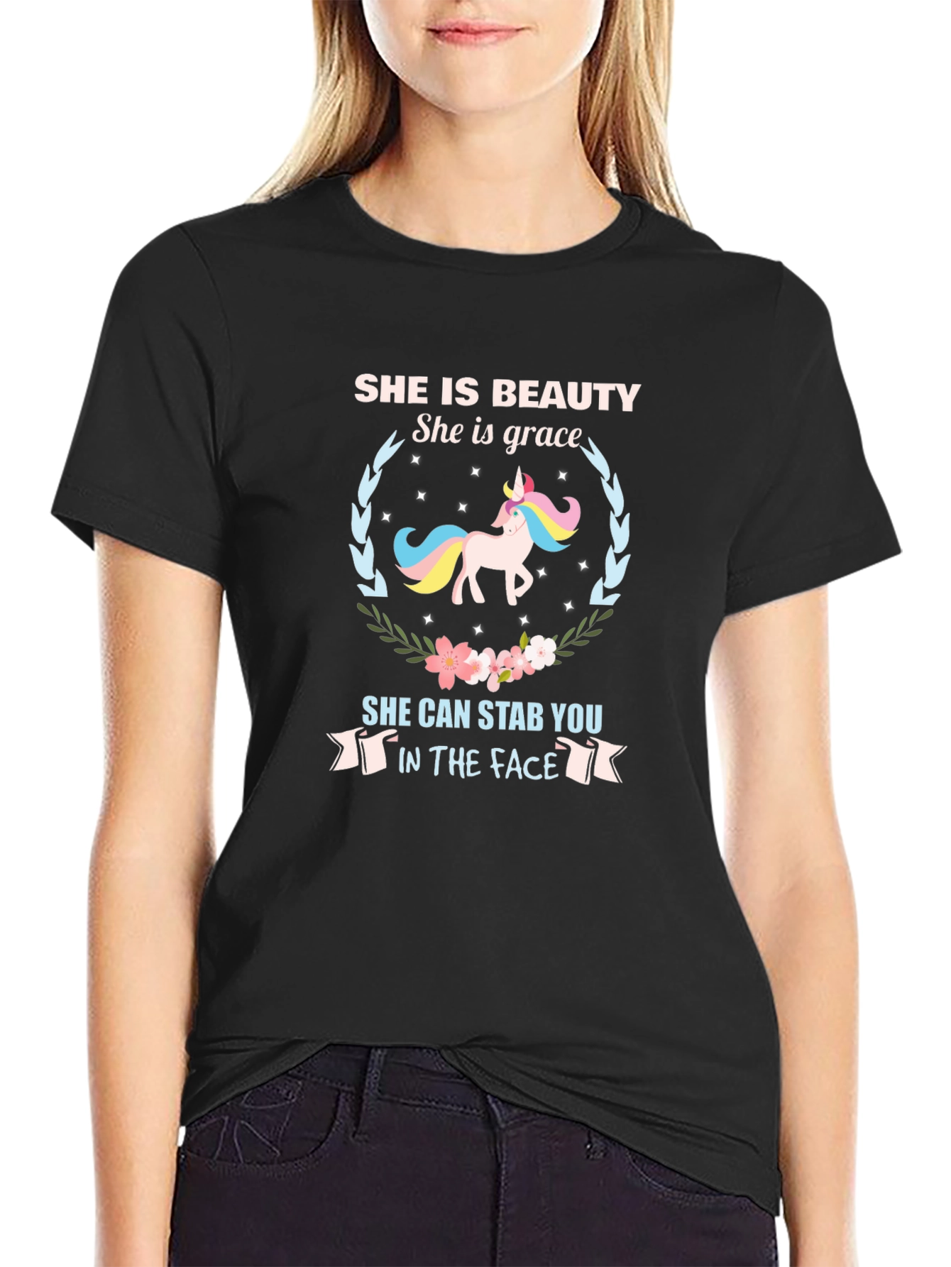 She is Beauty Unicorn Graphic T-Shirt