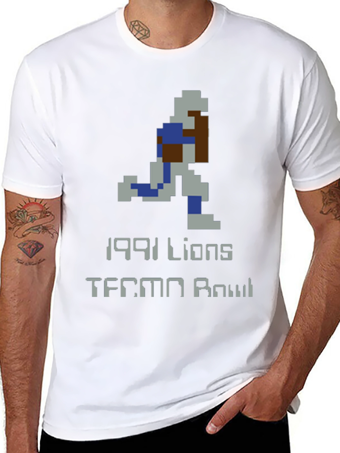 Retro 1991 Lions Tecmo Bowl T-Shirt