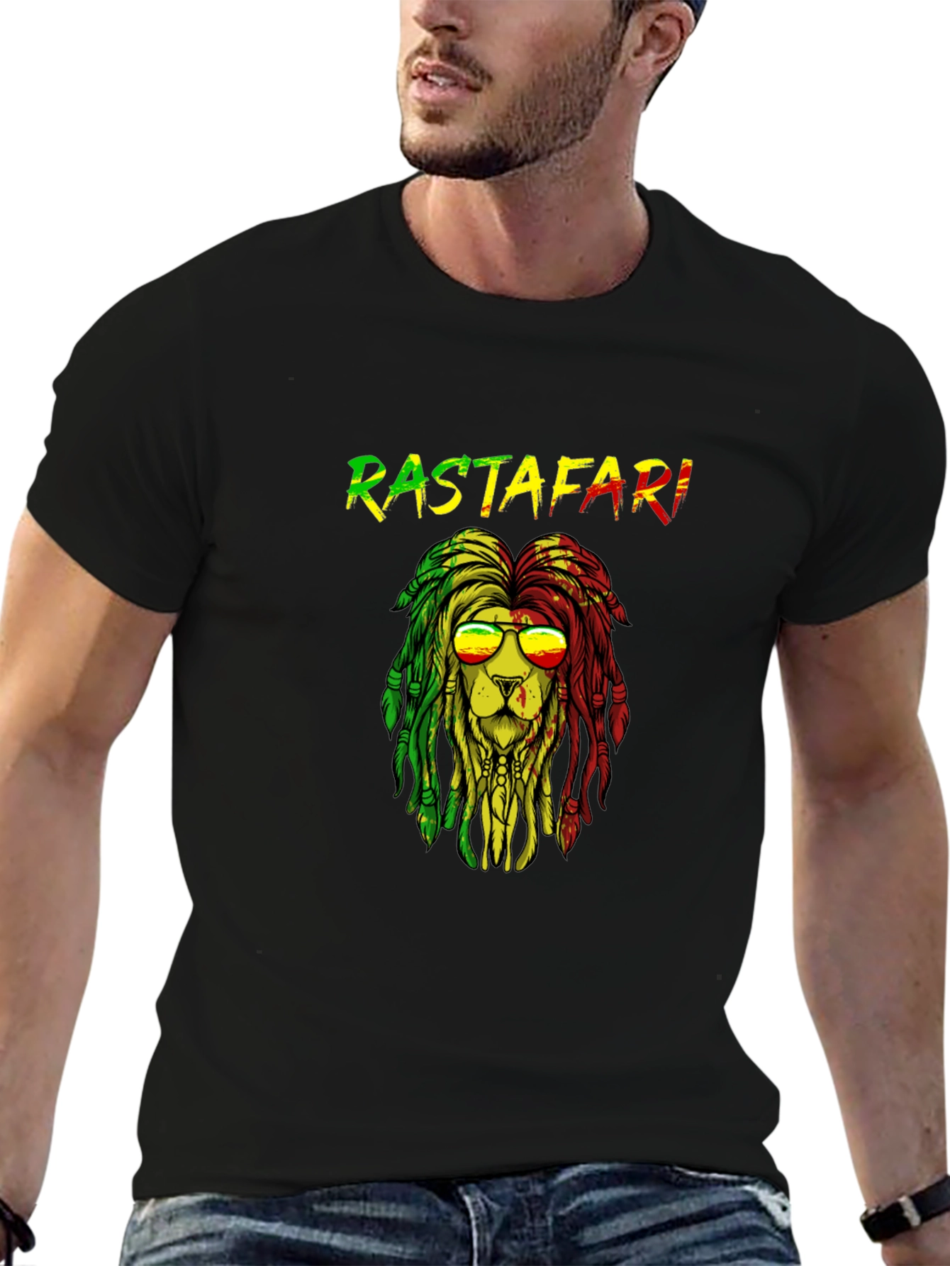 Rastafari Lion Graphic T-Shirt - Reggae Style