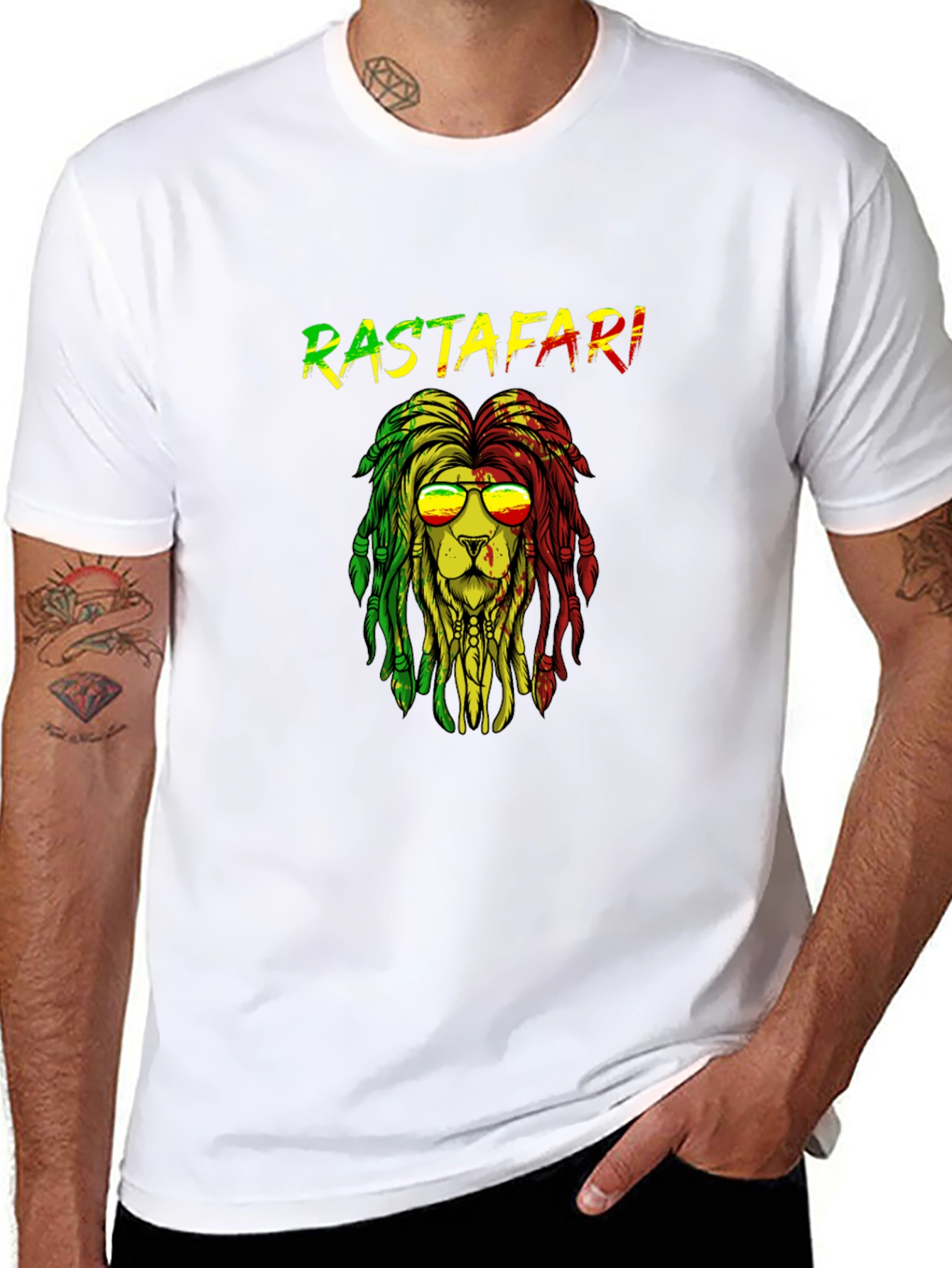 Rastafari Lion Graphic T-Shirt - Reggae Style