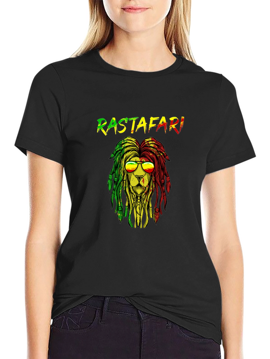 Rastafari Lion Graphic T-Shirt - Reggae Style