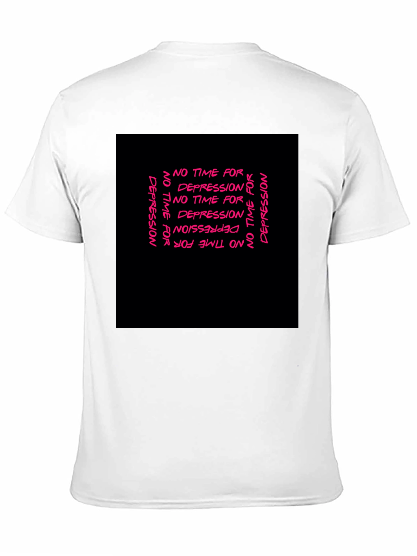 Edgy No Time For Depression Black Graphic T-Shirt