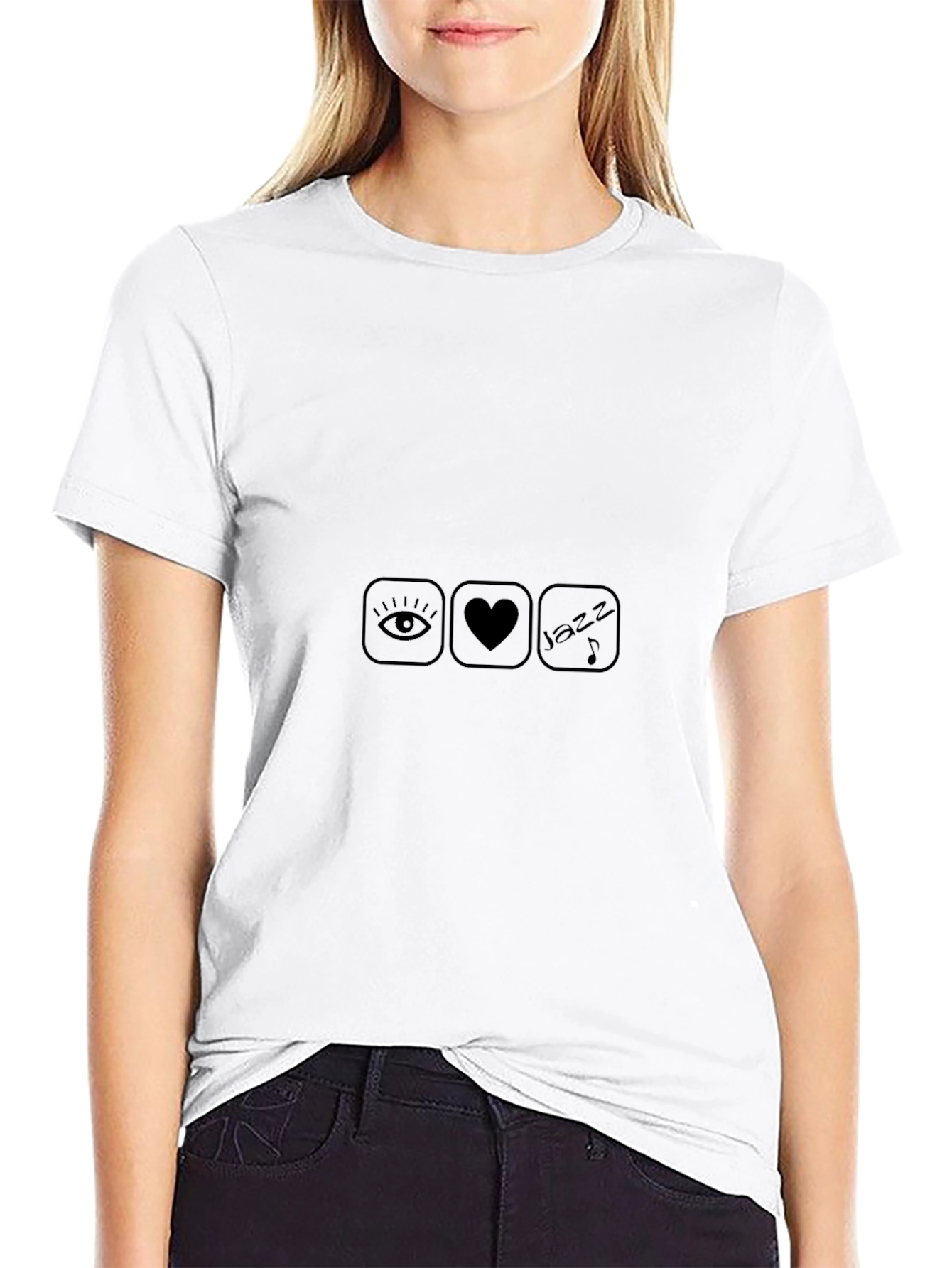 I Love Jazz Graphic T-Shirt - Unisex Black Tee