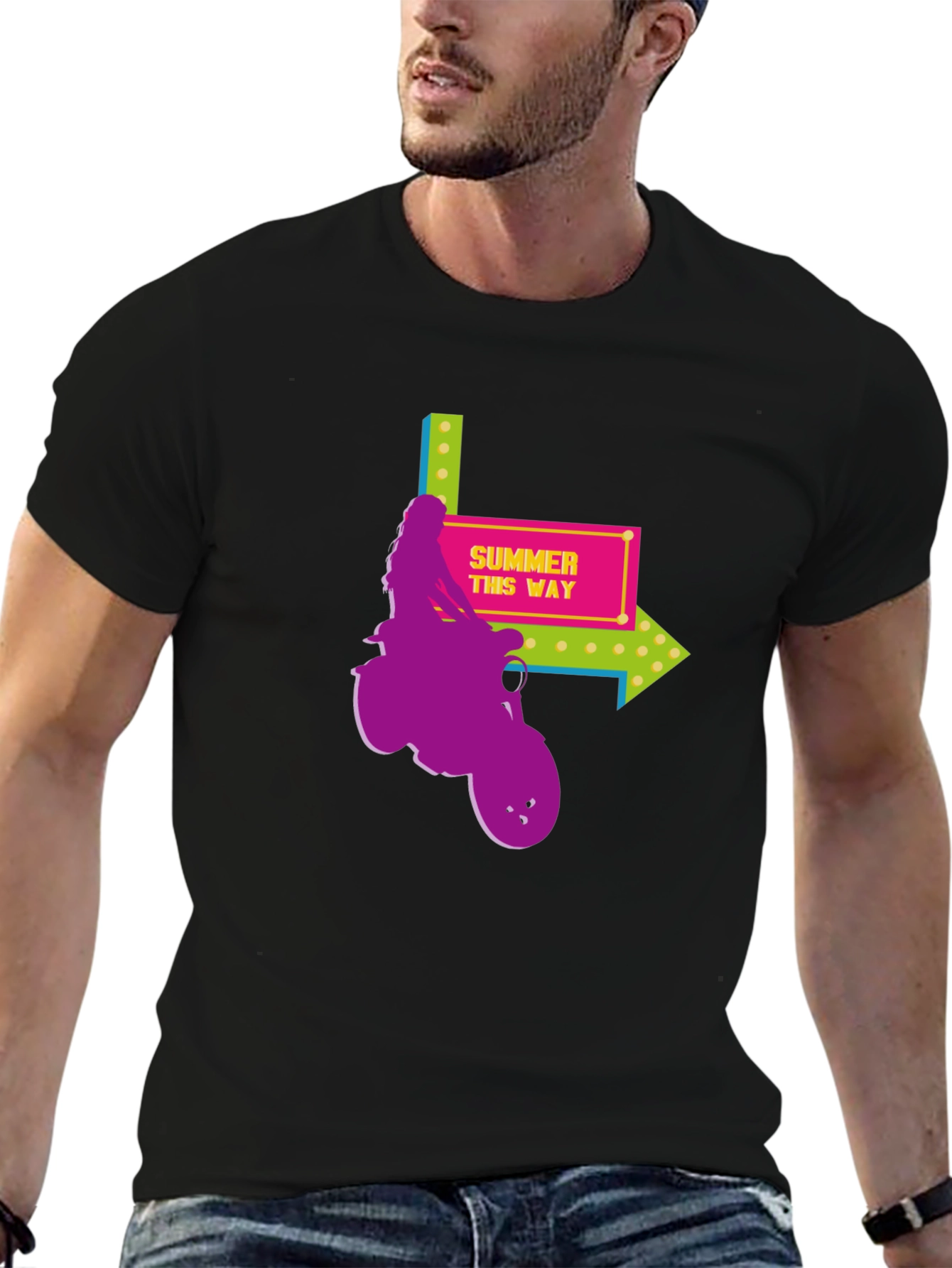 Summer This Way Graphic Tee - Black