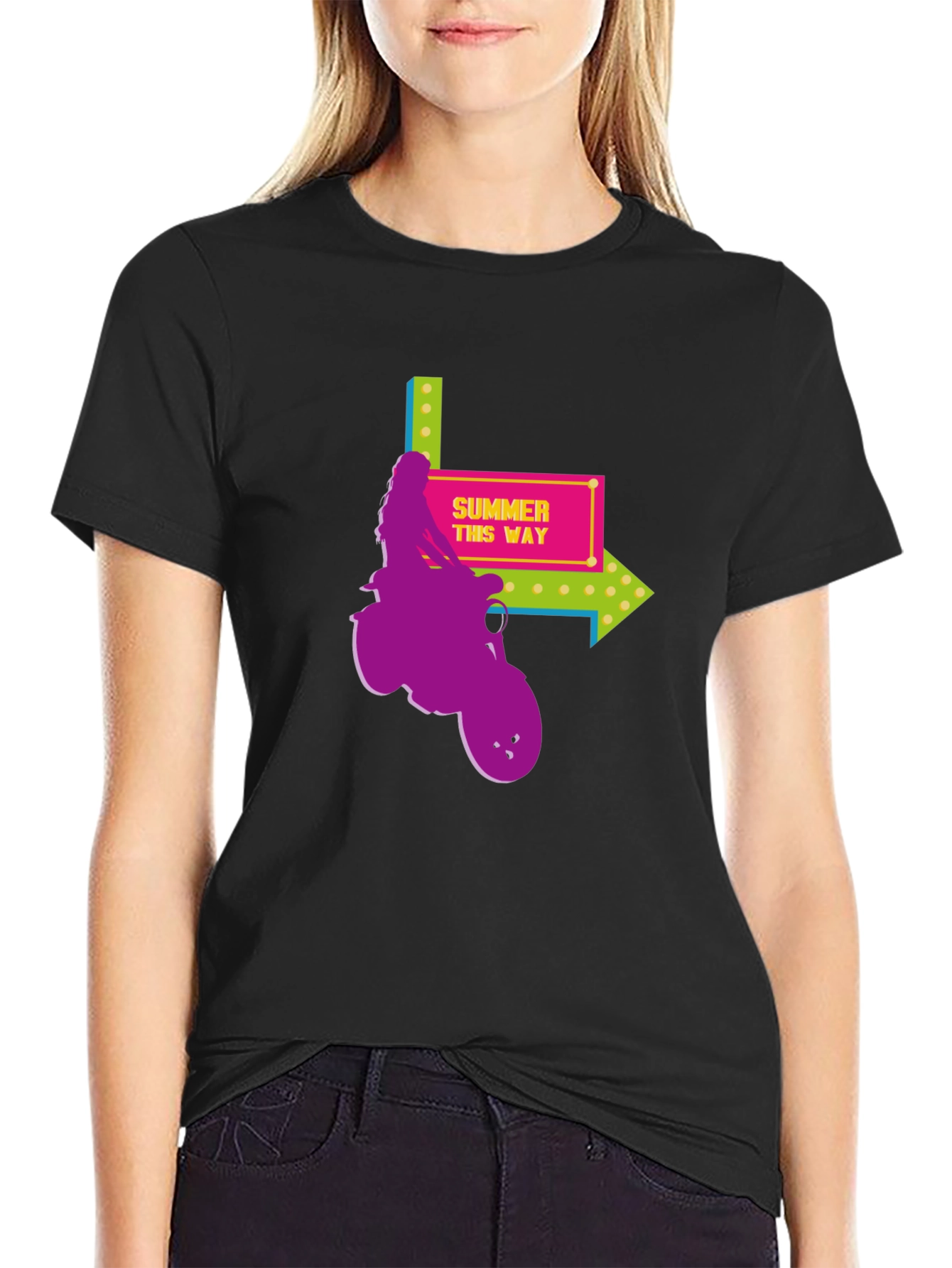 Summer This Way Graphic Tee - Black