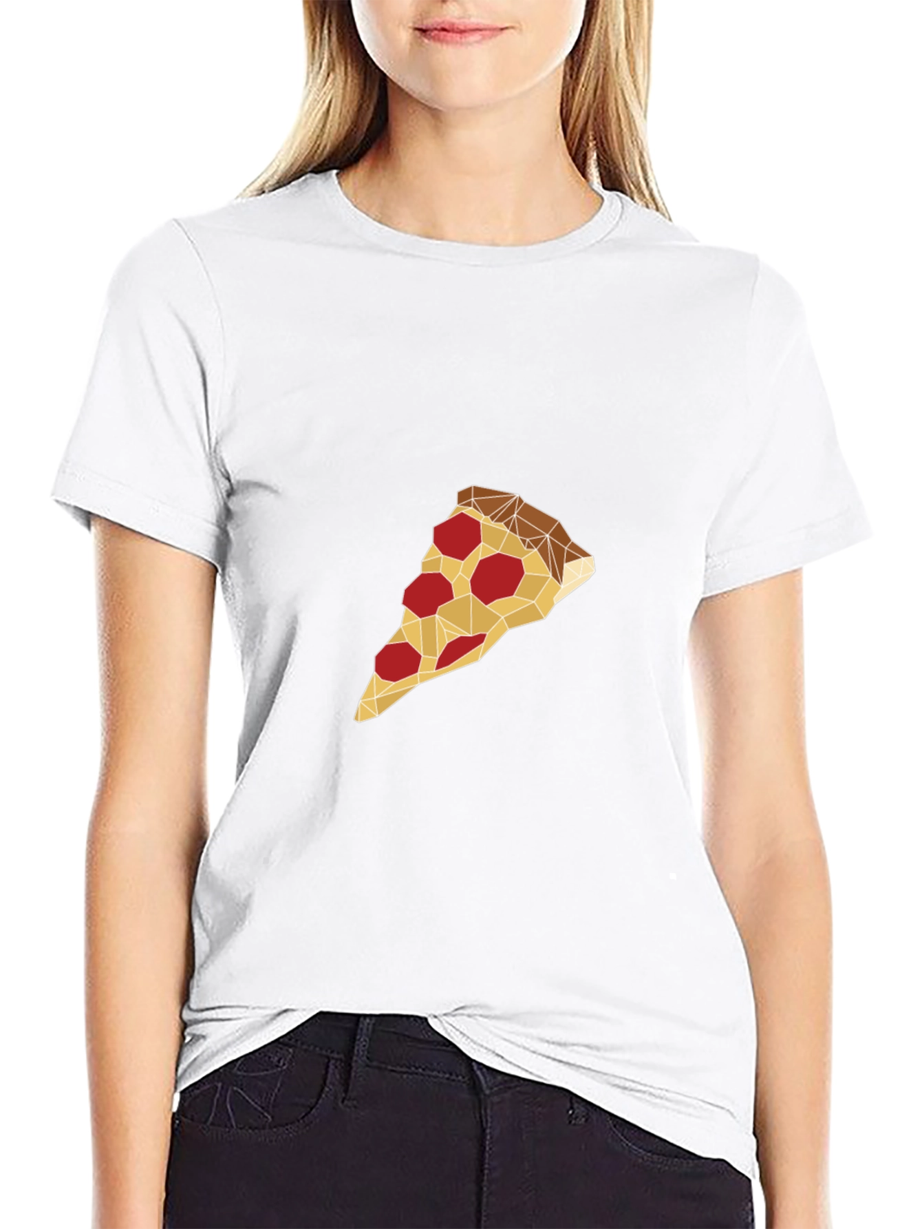 Geometric Pizza Slice Graphic Tee