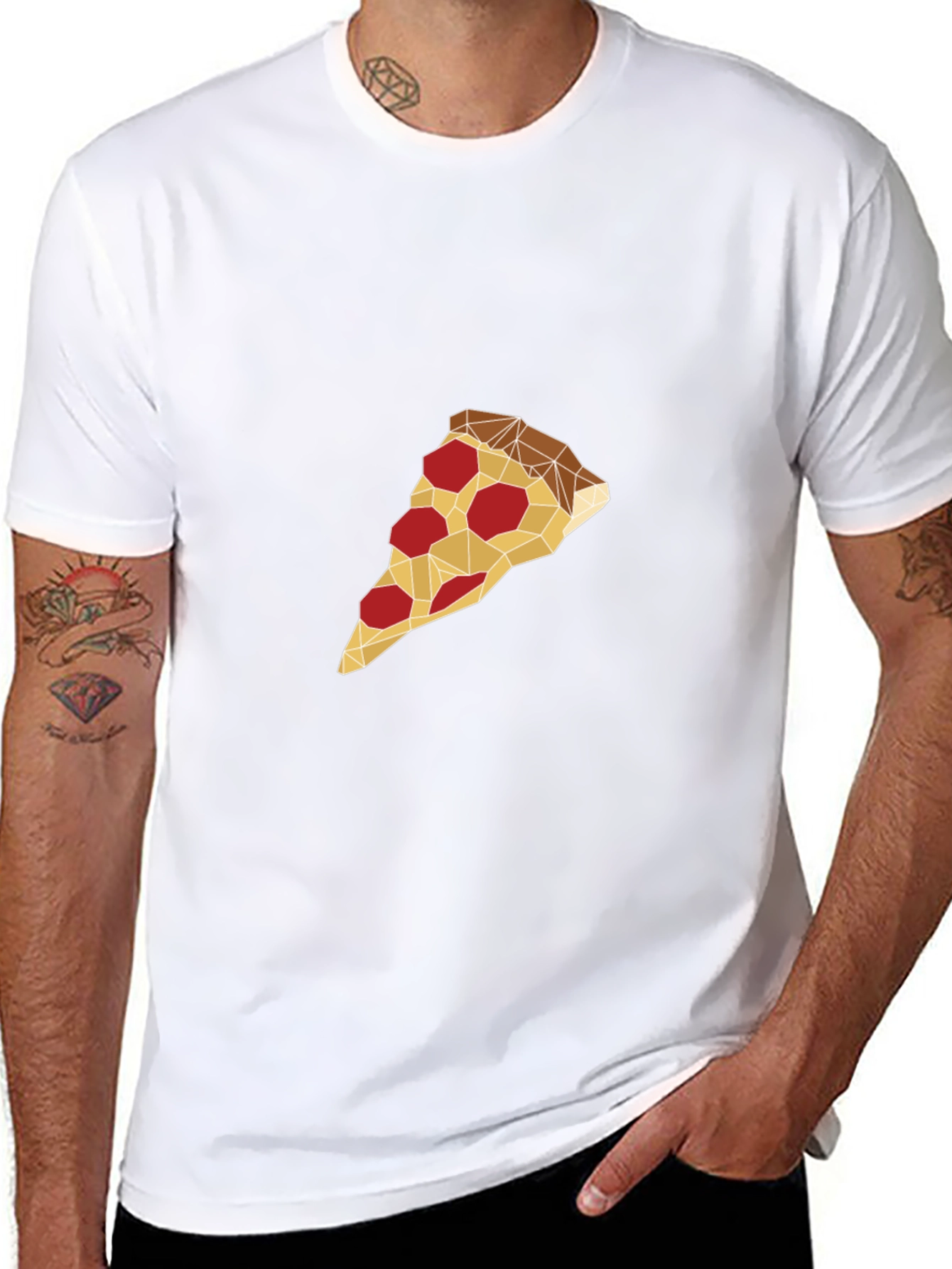 Geometric Pizza Slice Graphic Tee